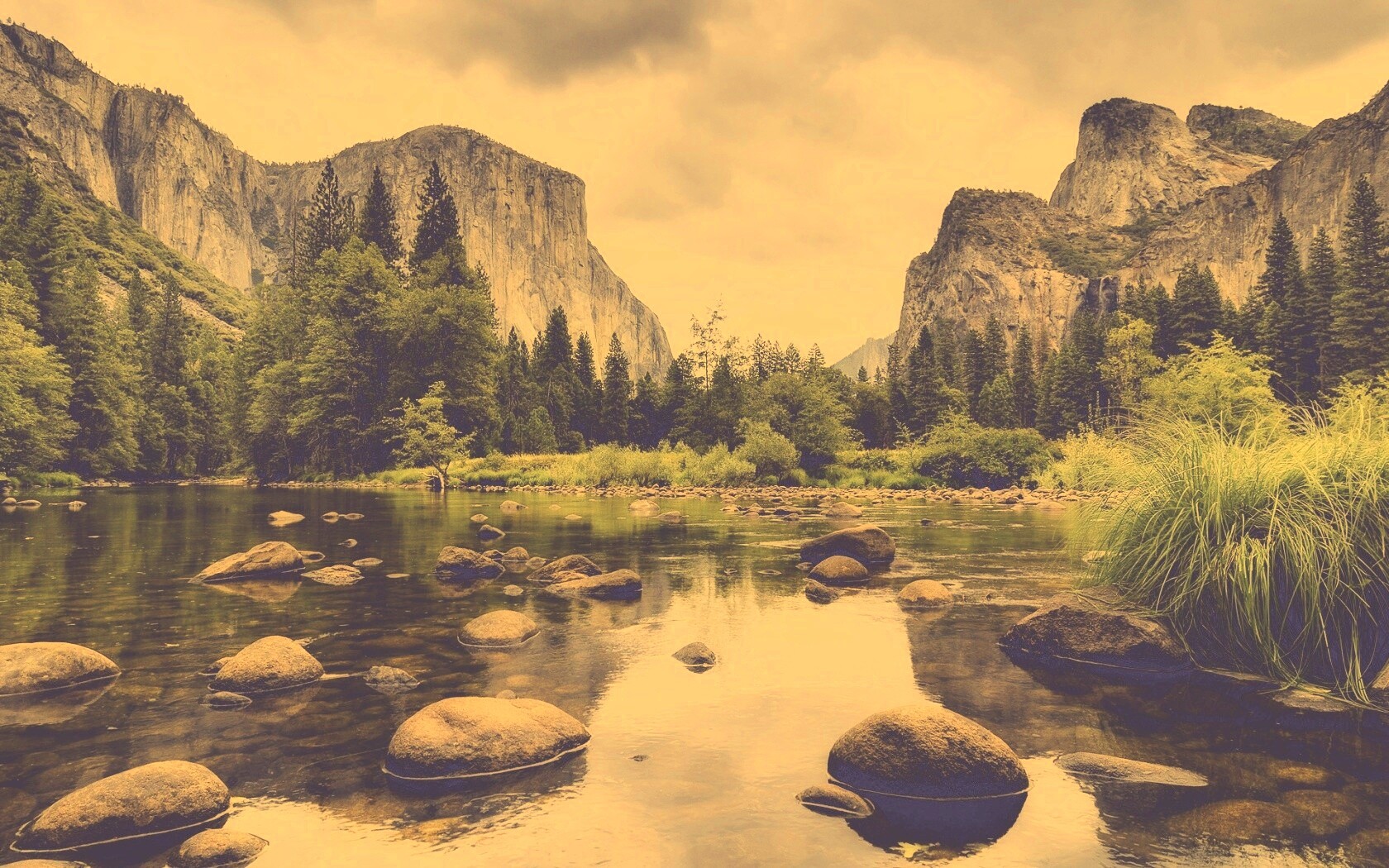 Мелкое русло реки обои