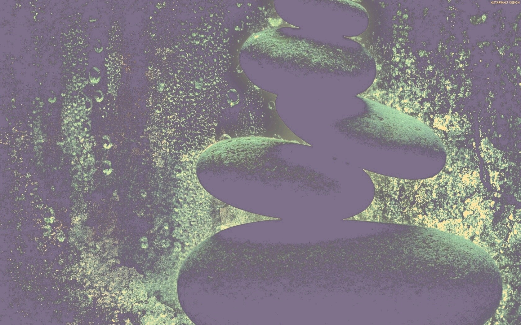 Башня из камней под водой обои