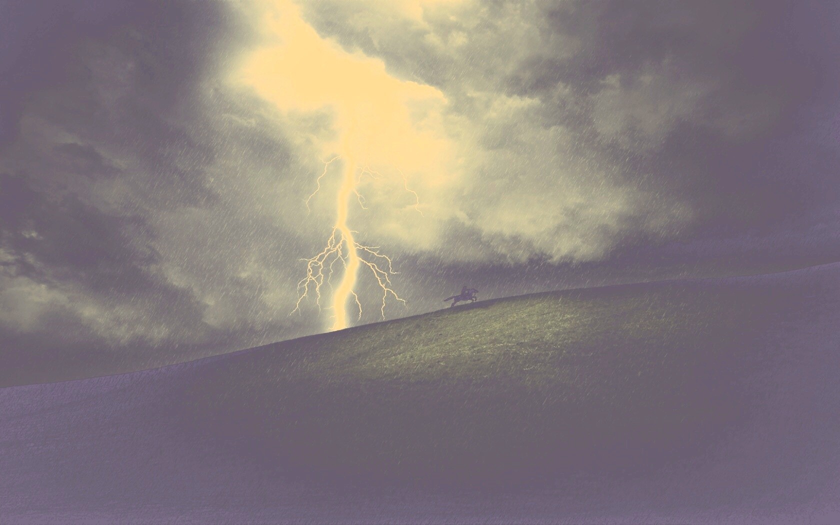 Всадник в буре обои