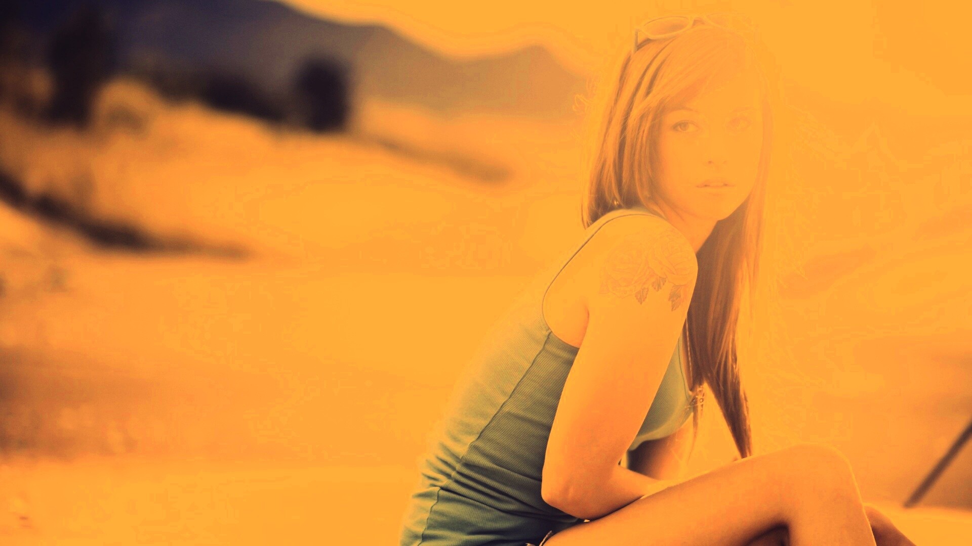 Синяя кофточка обои