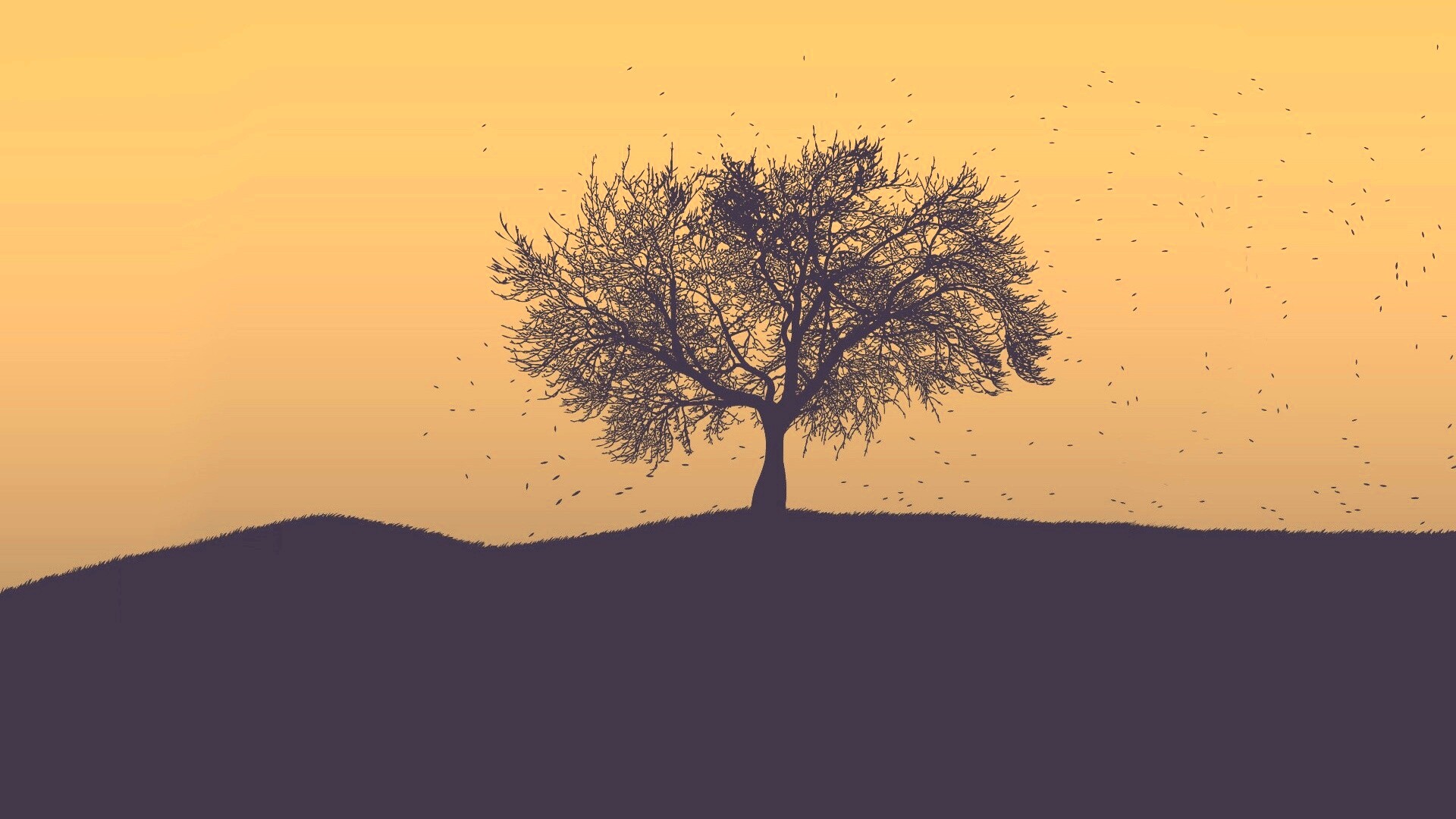 Черное дерево обои