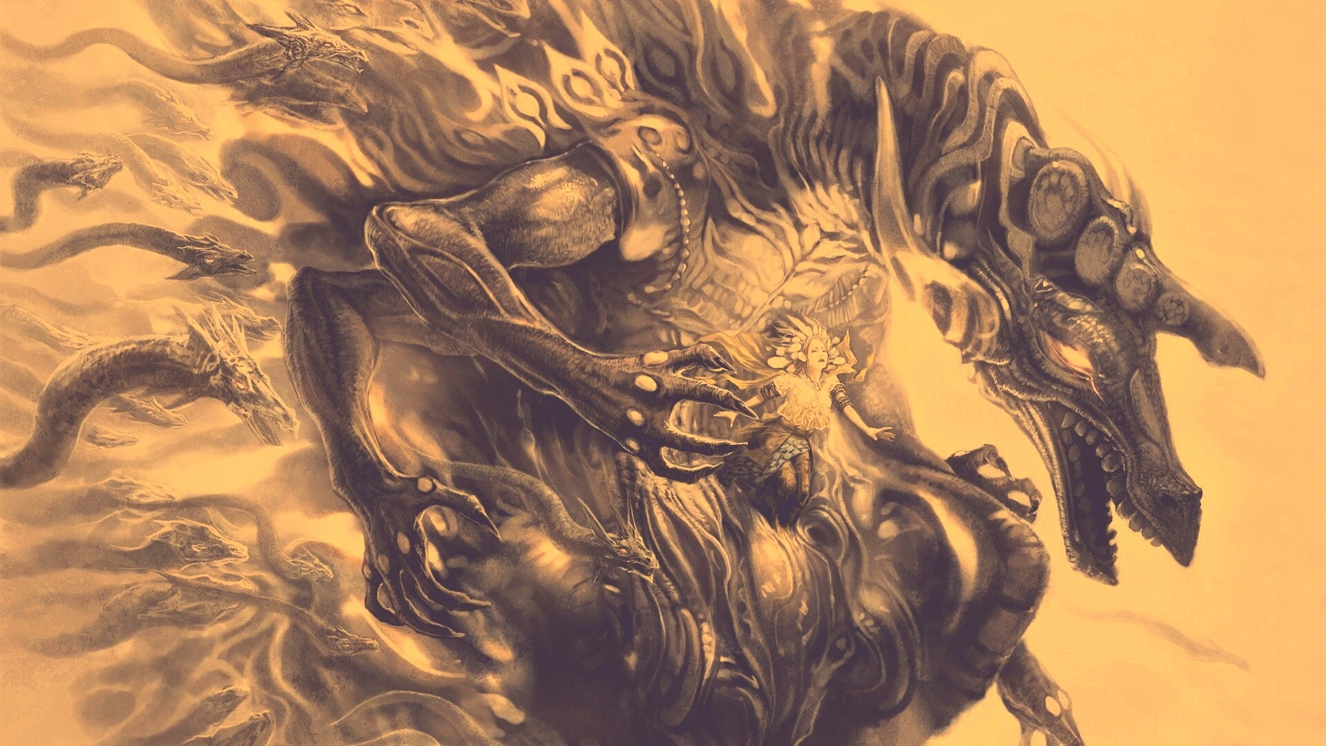 Демон похищающий девушку обои