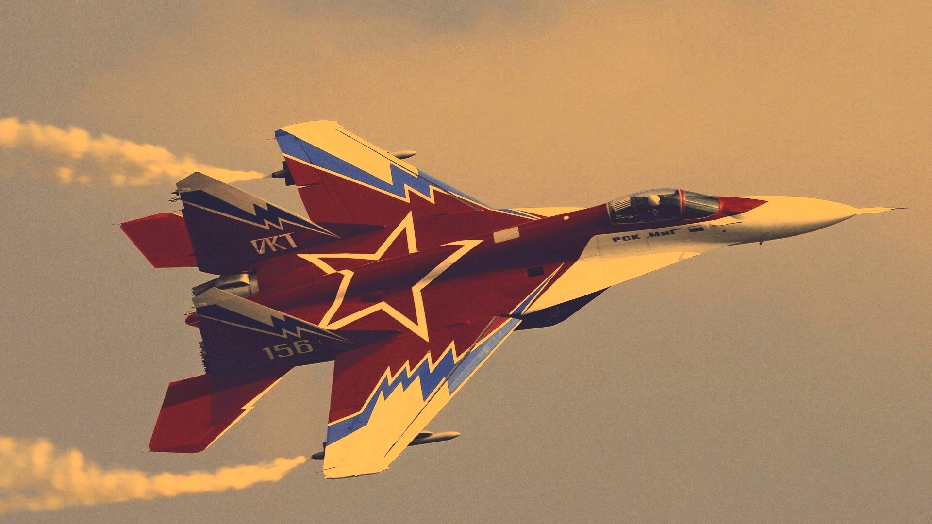 Истребитель МИГ пилотажной группы обои