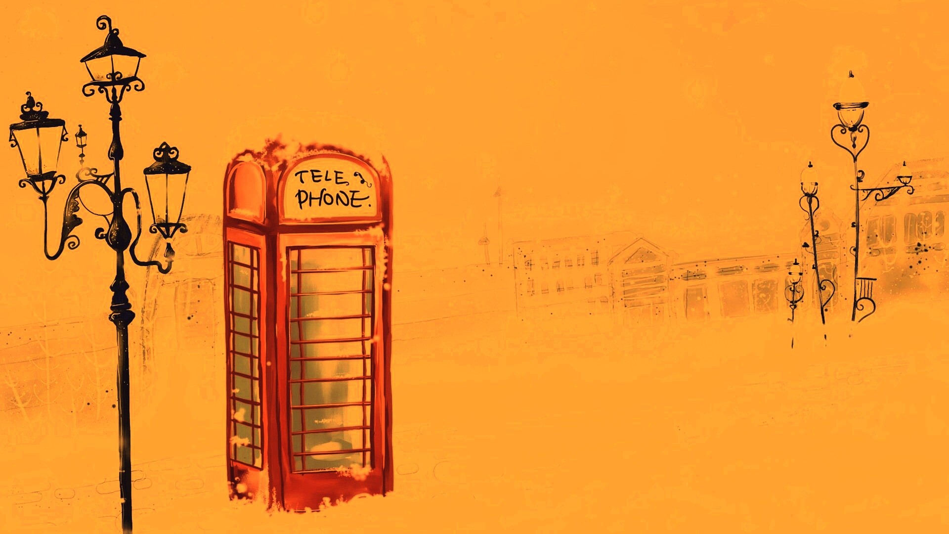 Лондонская телефонная будка обои