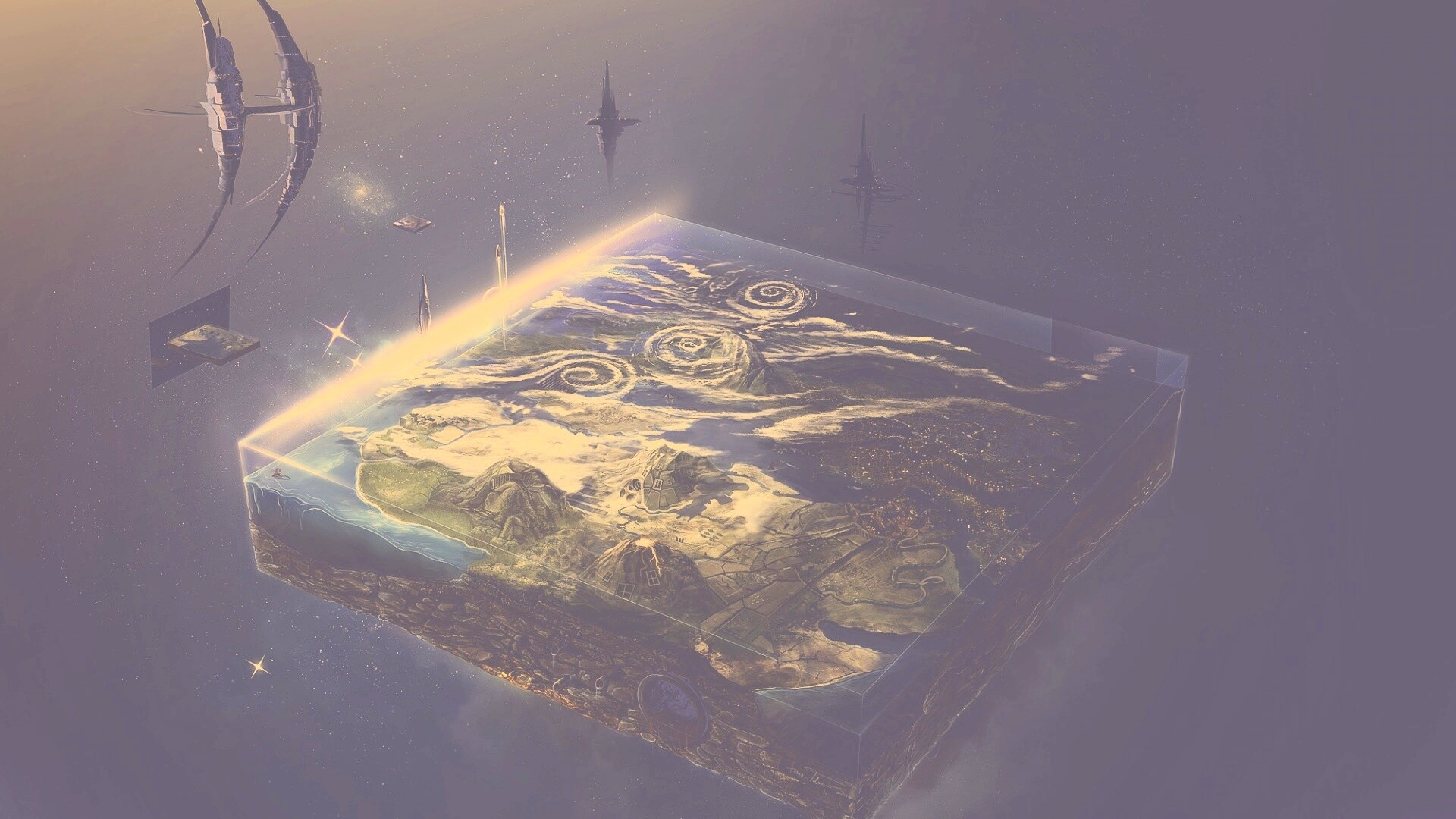 Плоский мир из Homeworld обои