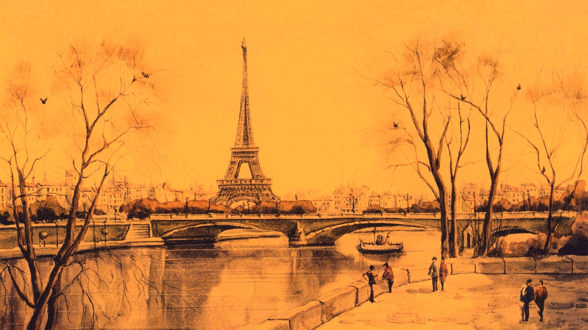 Рисунок Эйфелевой башни обои