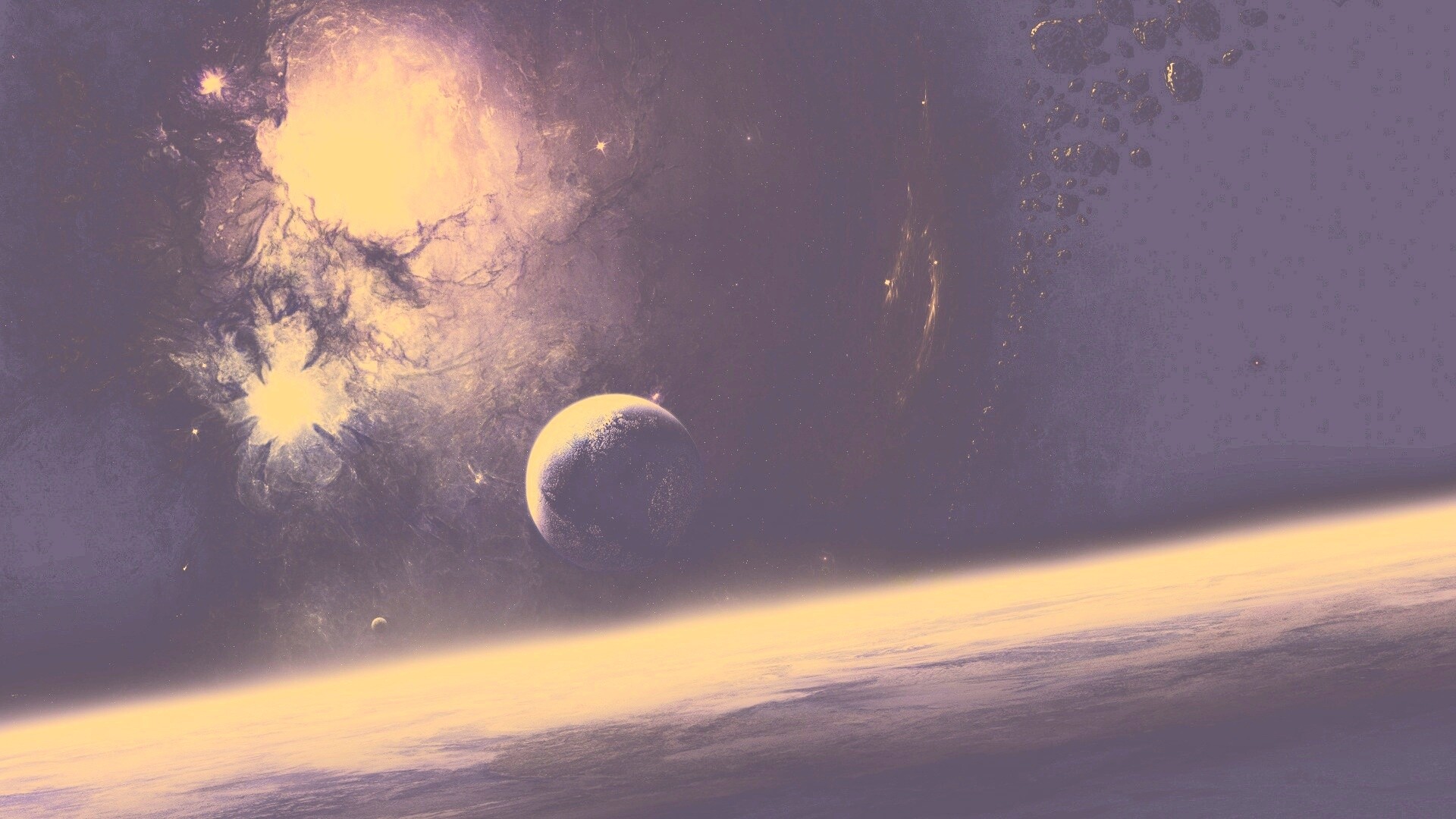 Черный космический туман обои