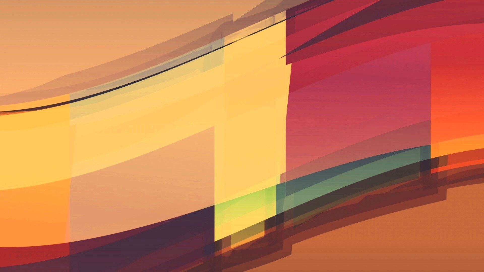 Волна из прозрасных цветных пластин обои