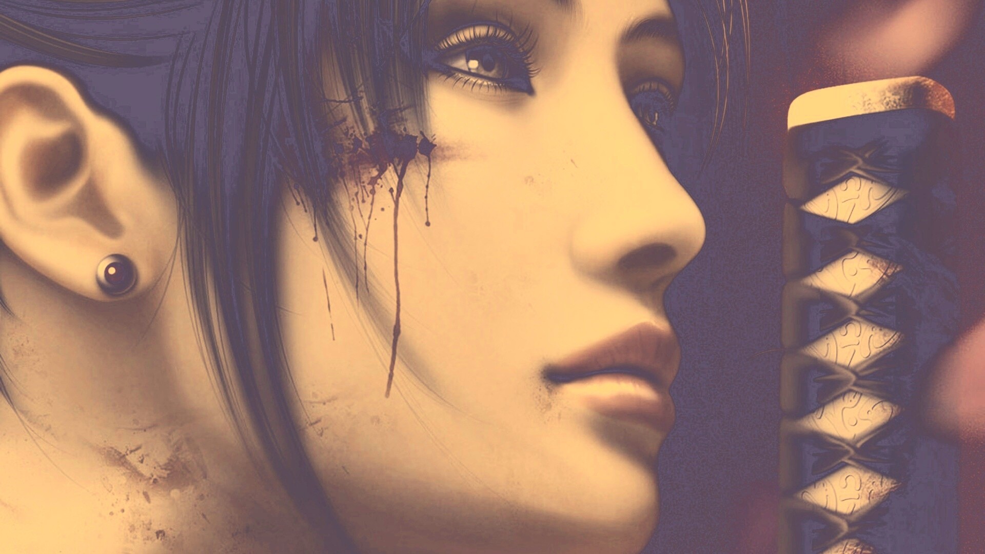 Японка с катаной обои