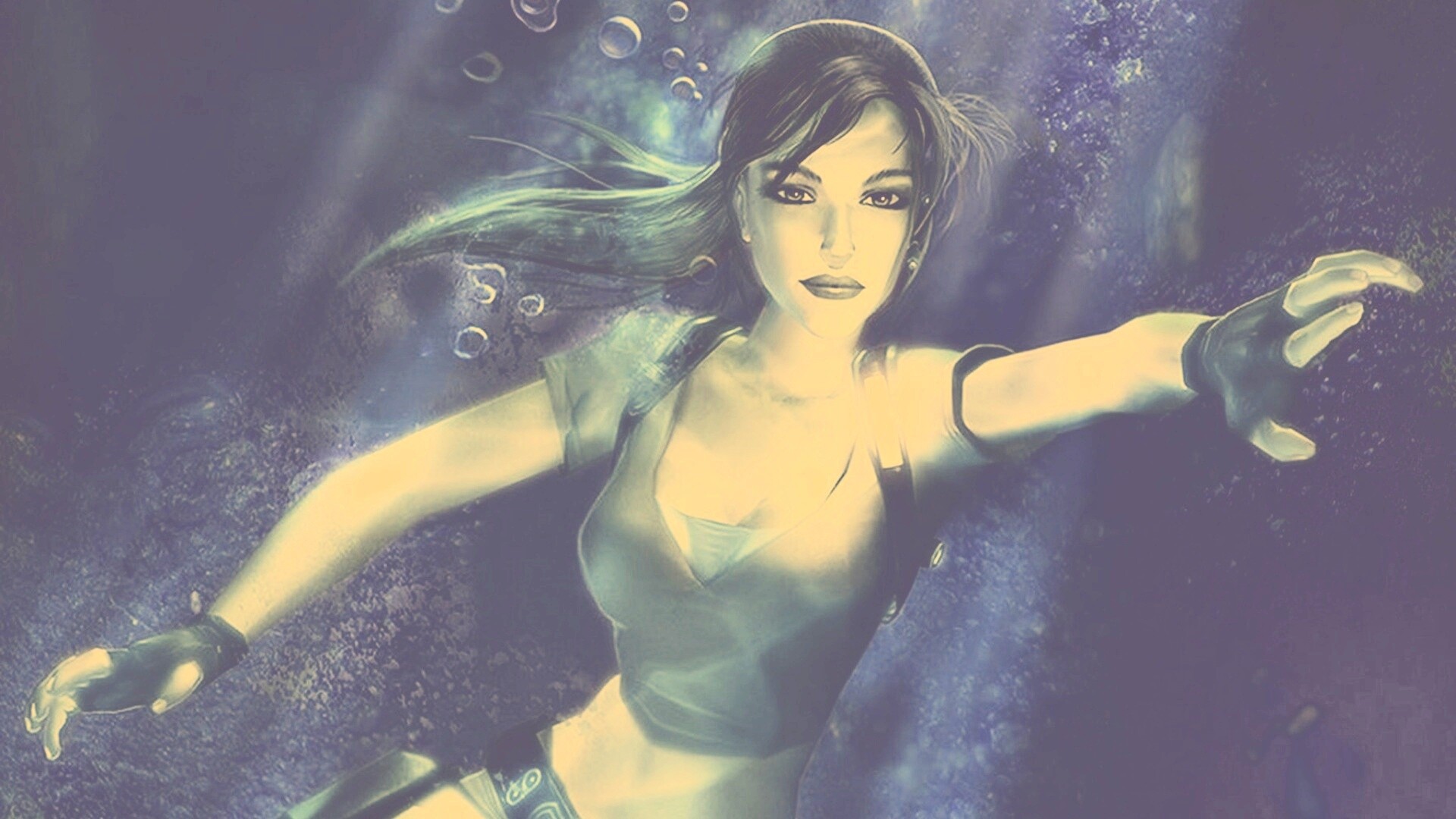 Лара под водой обои