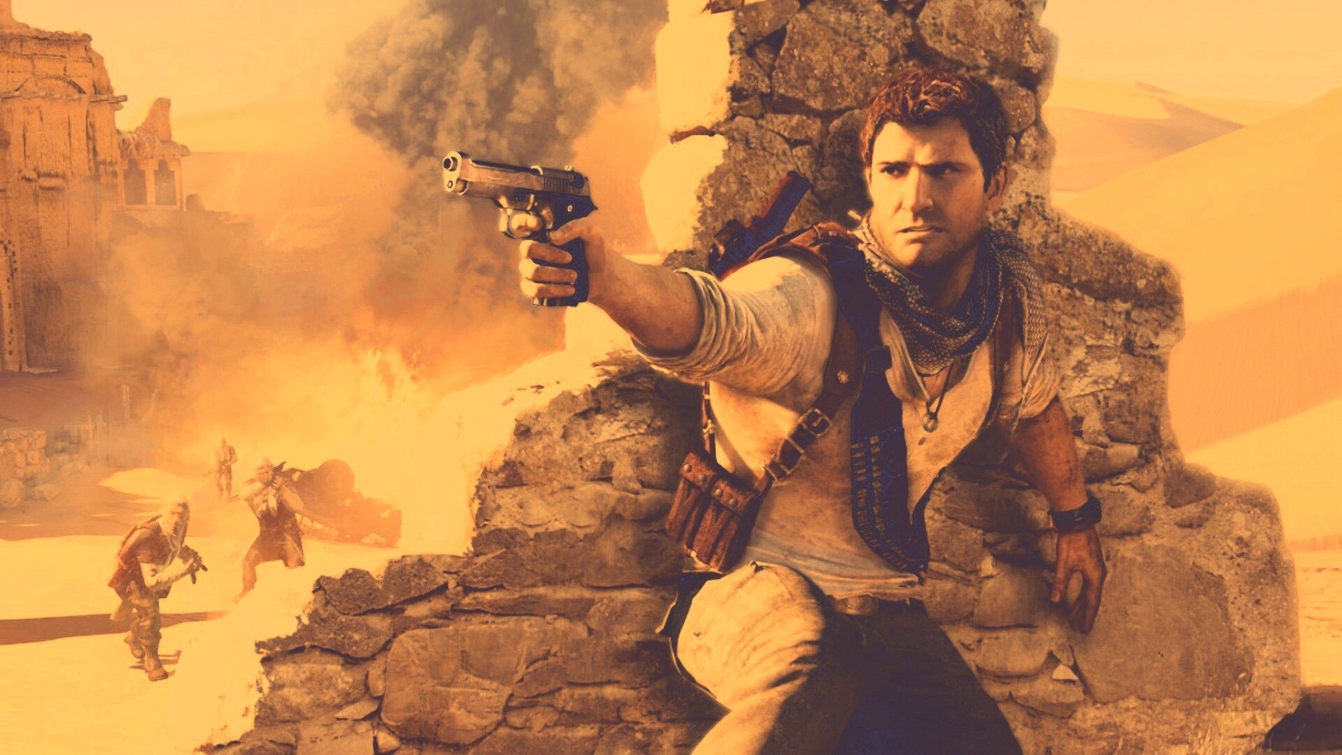 Бой в пустыне обои