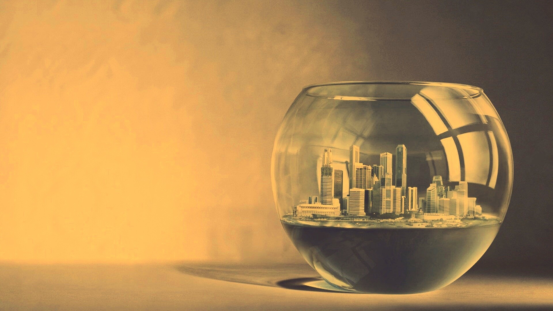 Город в аквариуме обои