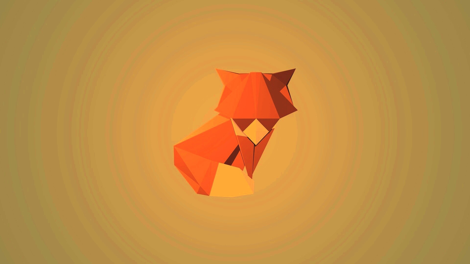 Origami fox обои
