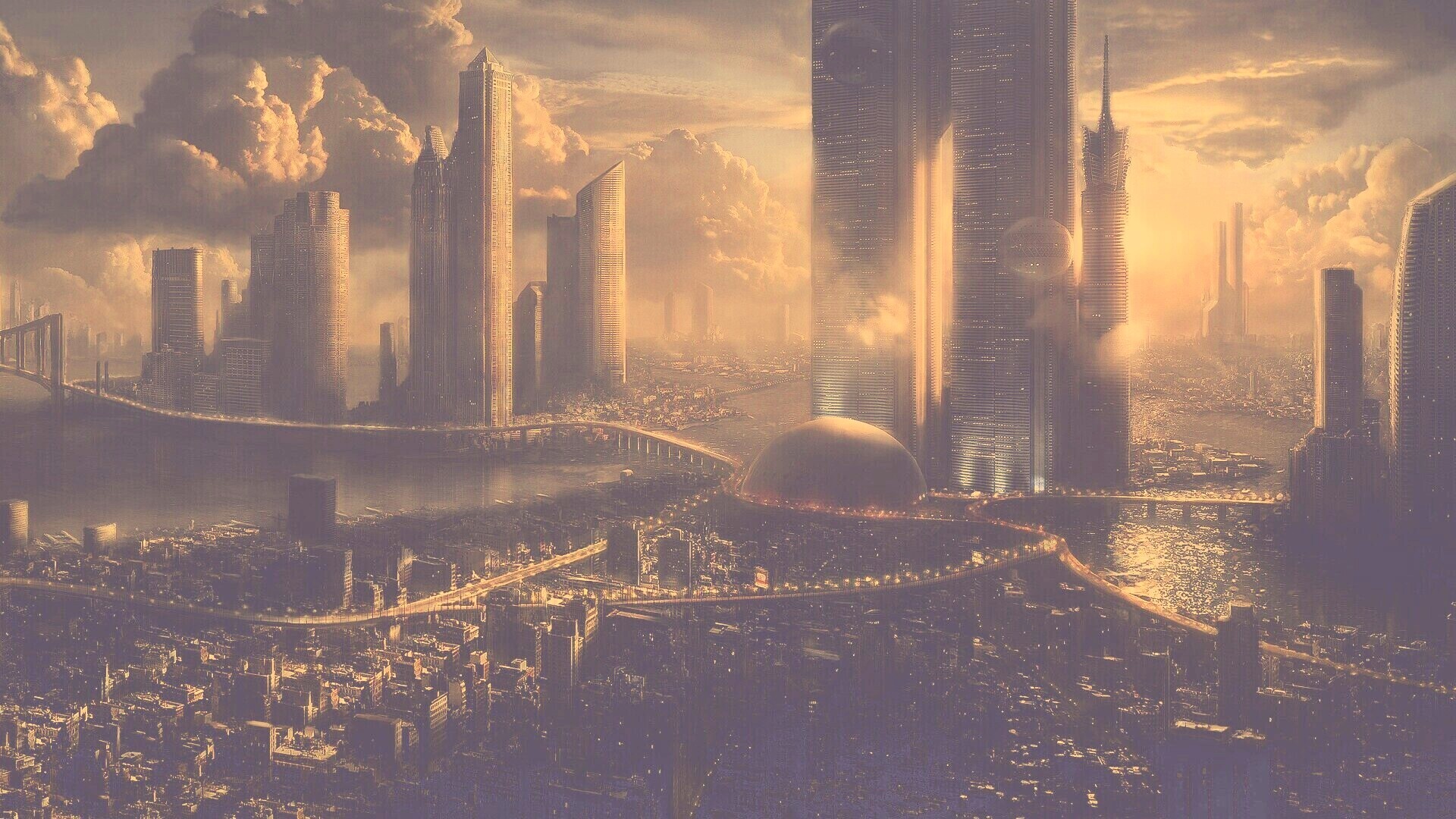 Город будущего обои