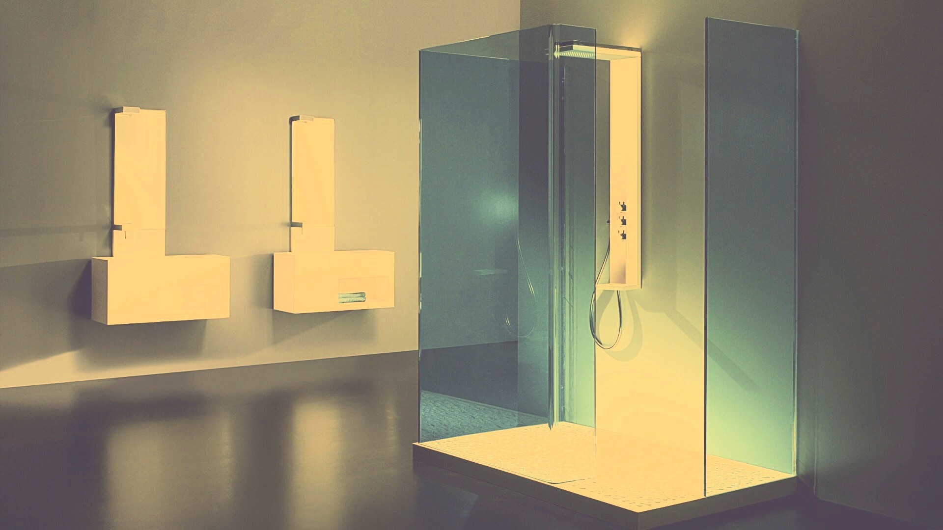 Ванная комната в стиле hi tech обои