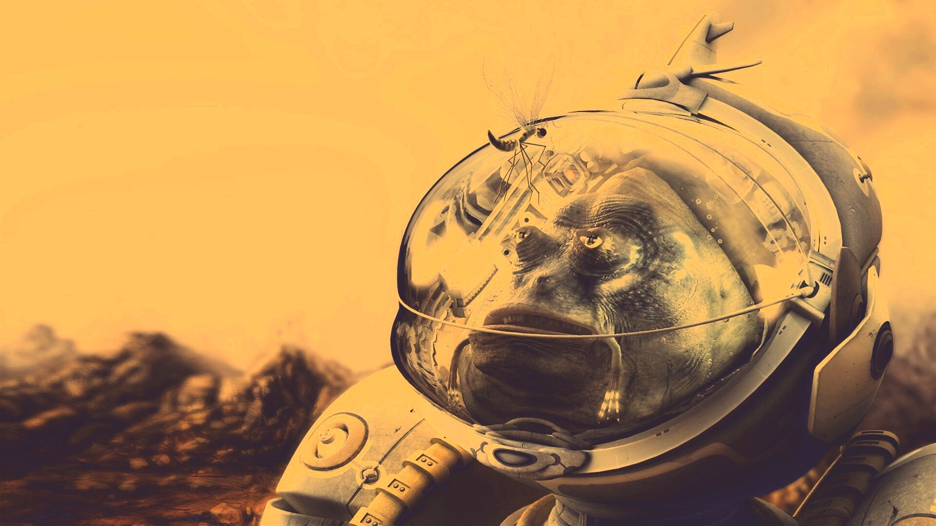 Инопланетянин и стрекоза обои