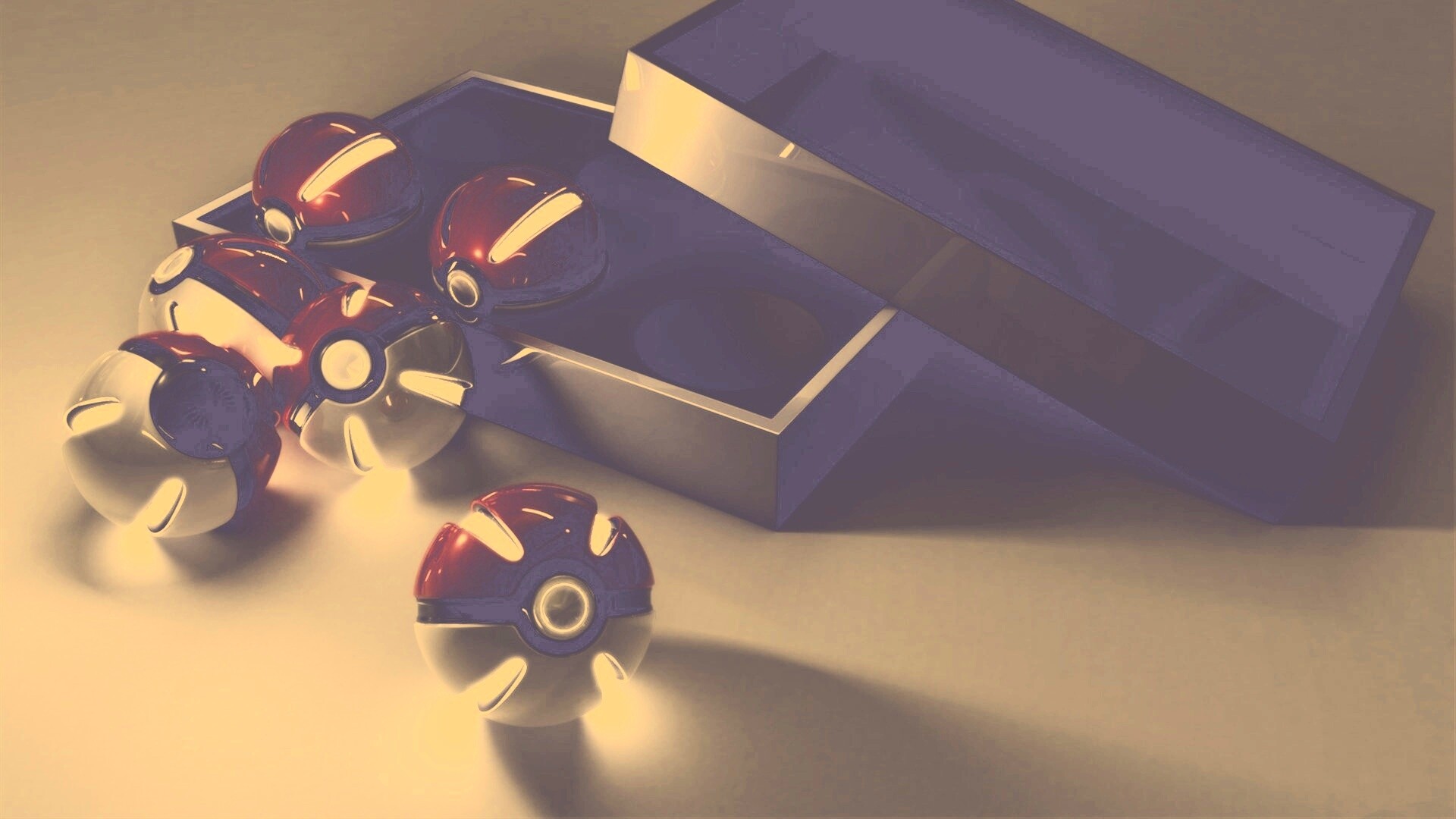 Коробка с покеболами обои