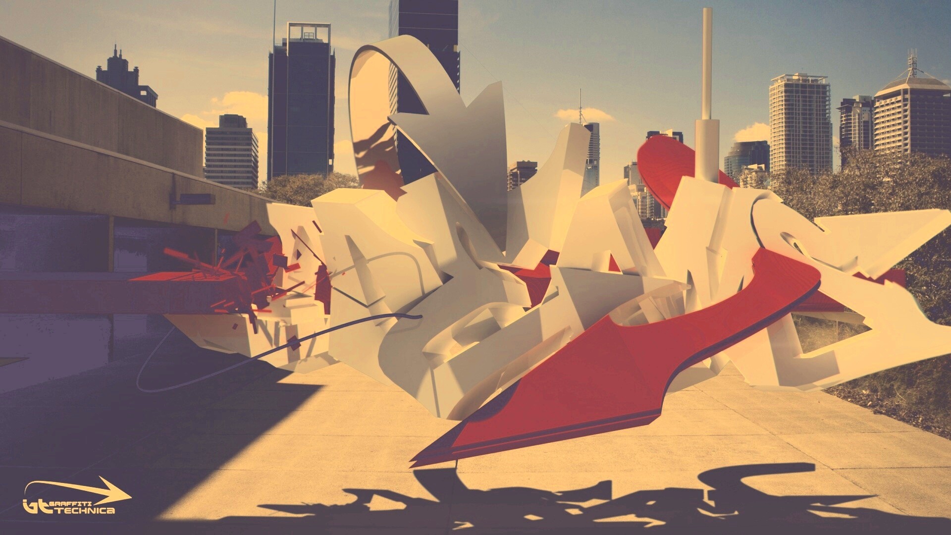 Трехмерное граффити обои