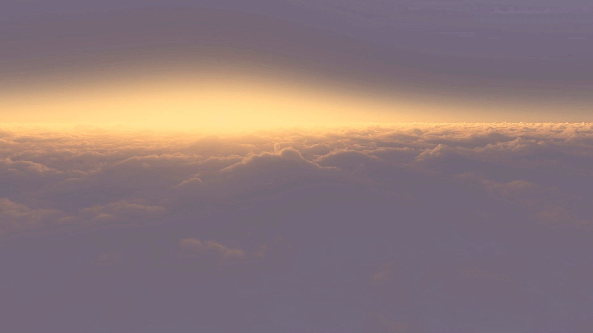 Закат над облаками обои