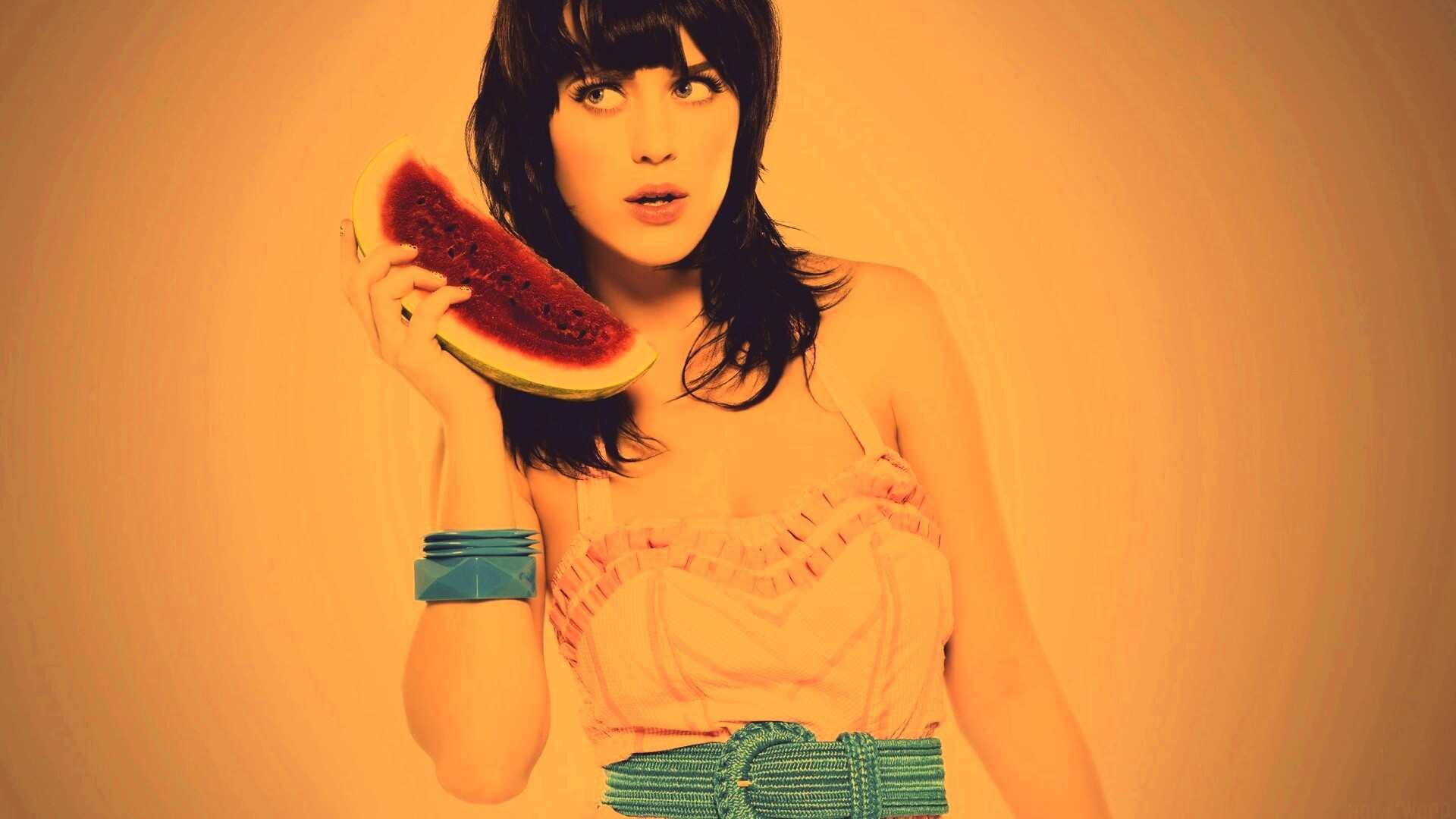 Кэти Пэри и арбуз обои