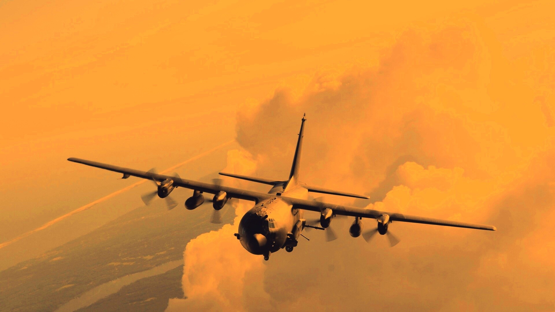 Самолет АС-130 обои