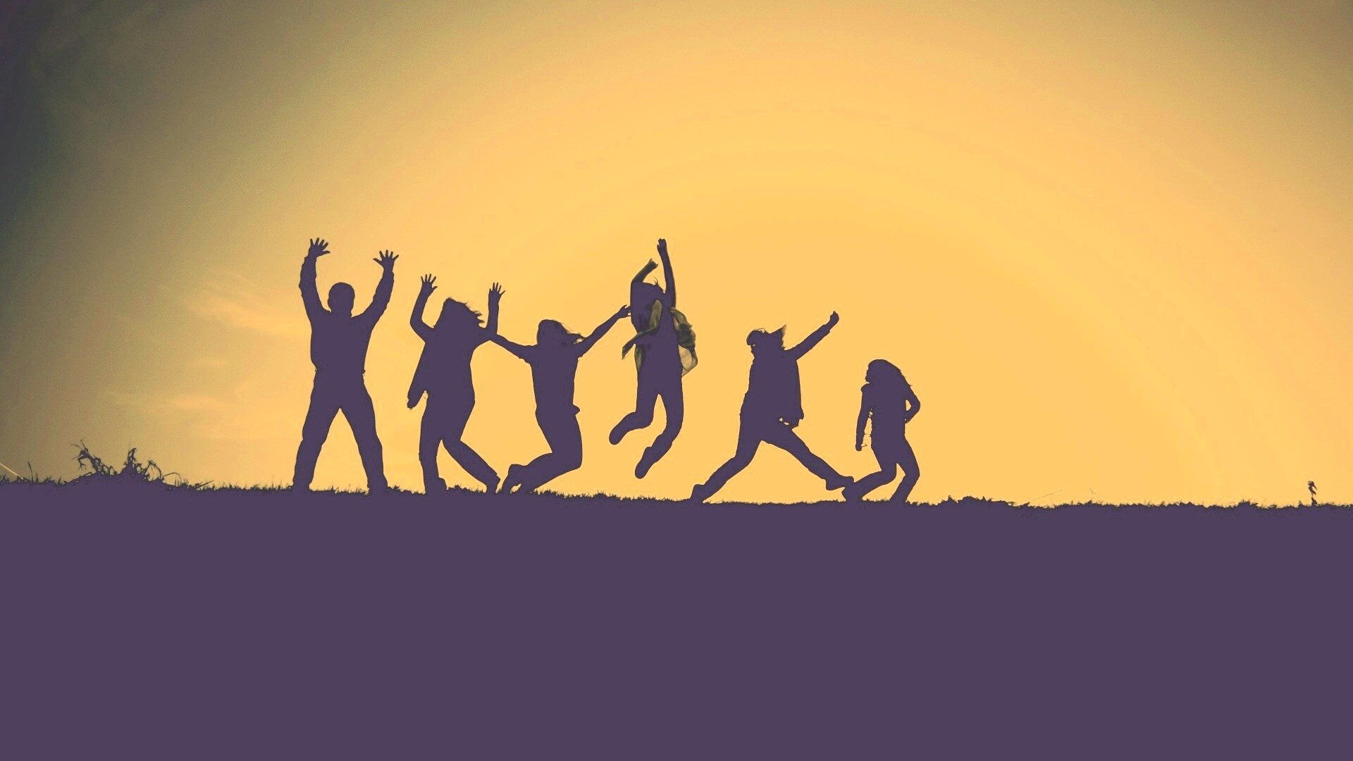 Силуэты людей обои