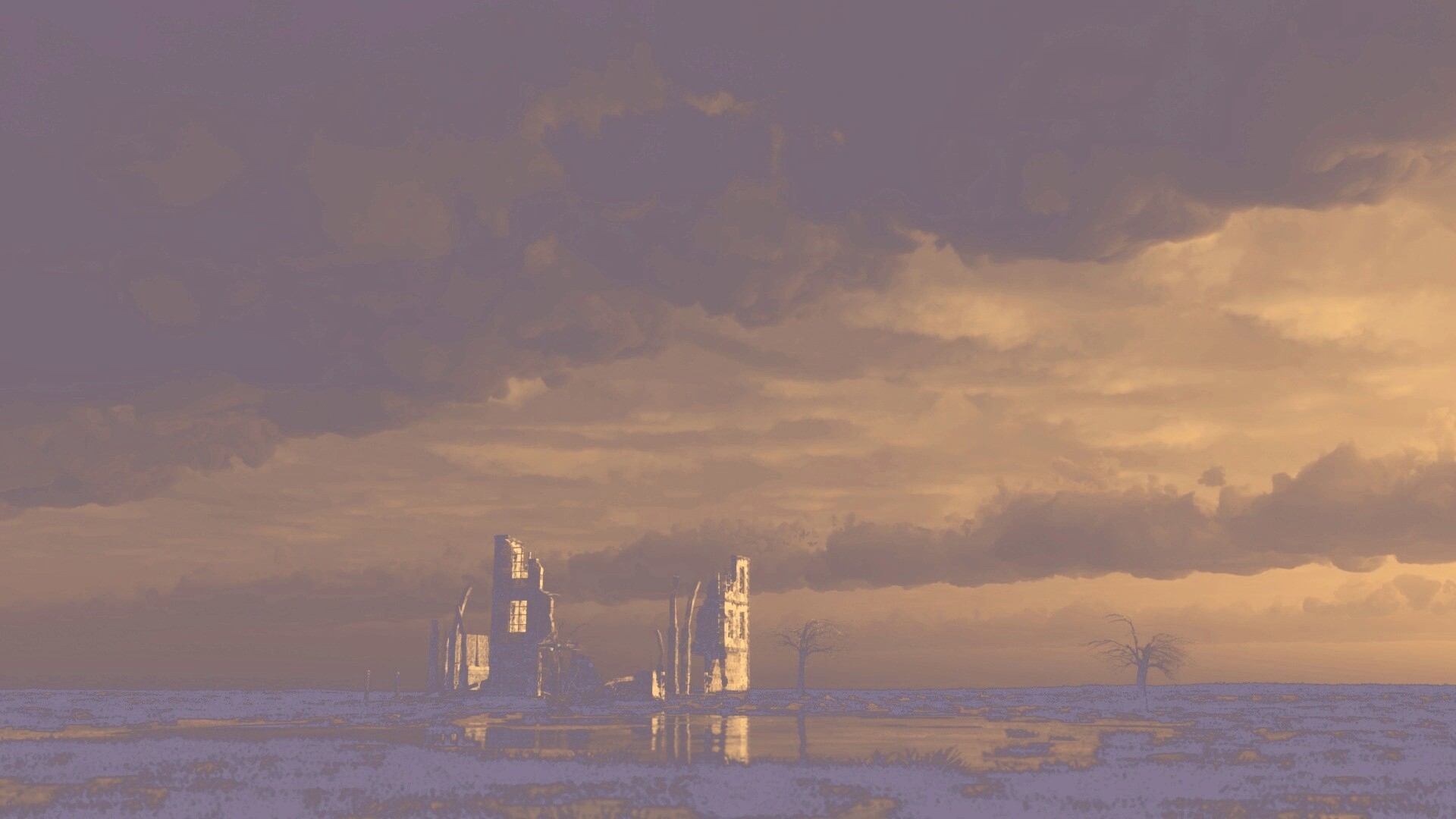 Руины здания обои