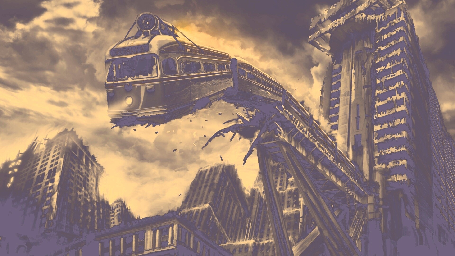 Крушение поезда обои