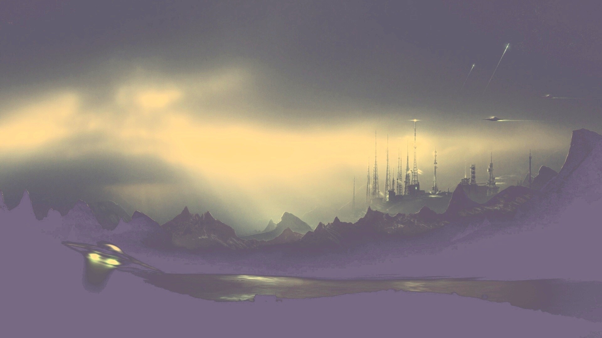 Долина в стиле SciFi обои