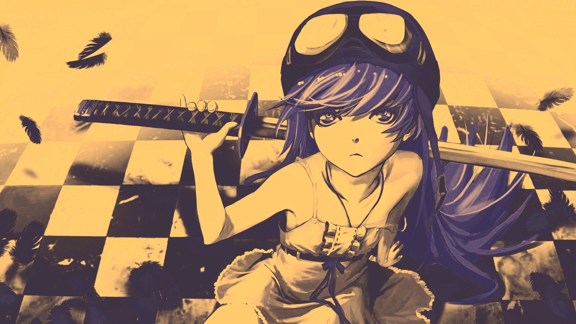 Девушка с катаной обои