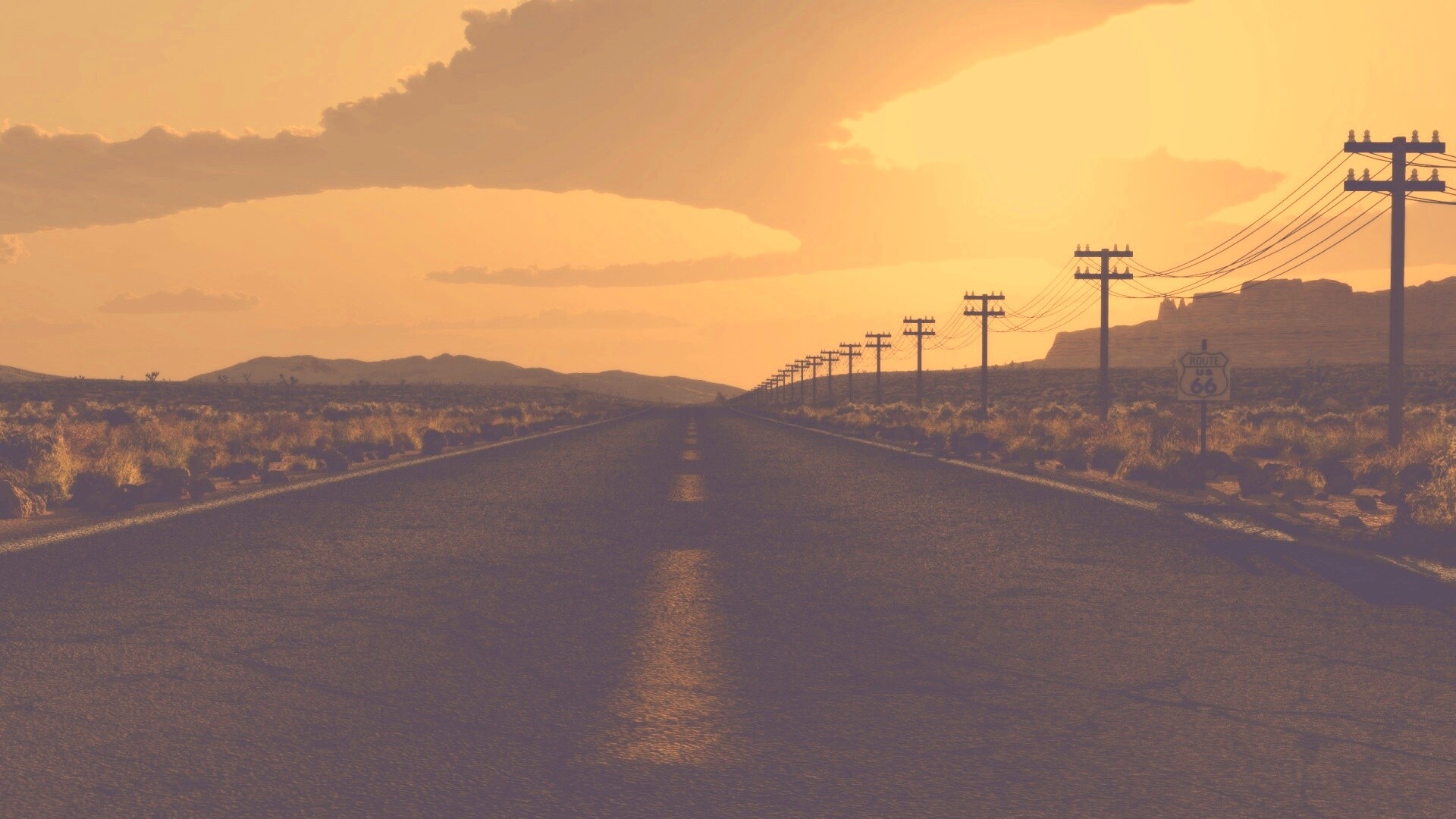 Дорога в пустыне обои