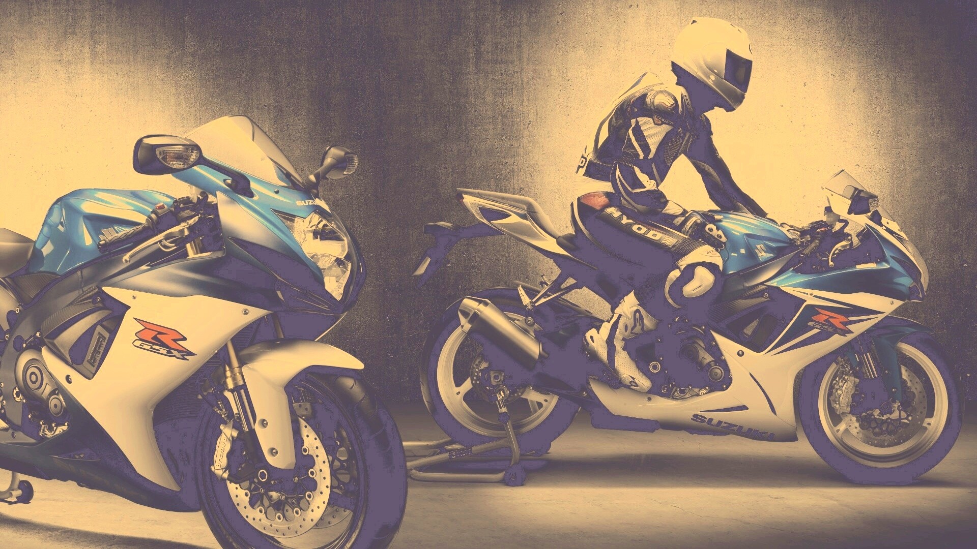 Suzuki и мотоциклист обои