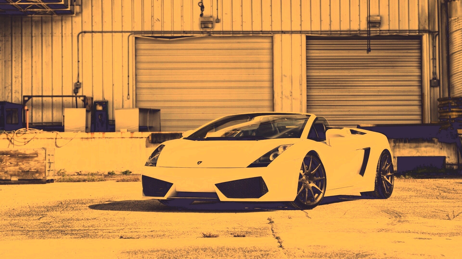 Белый спорткар Ламборгини Галлардо обои