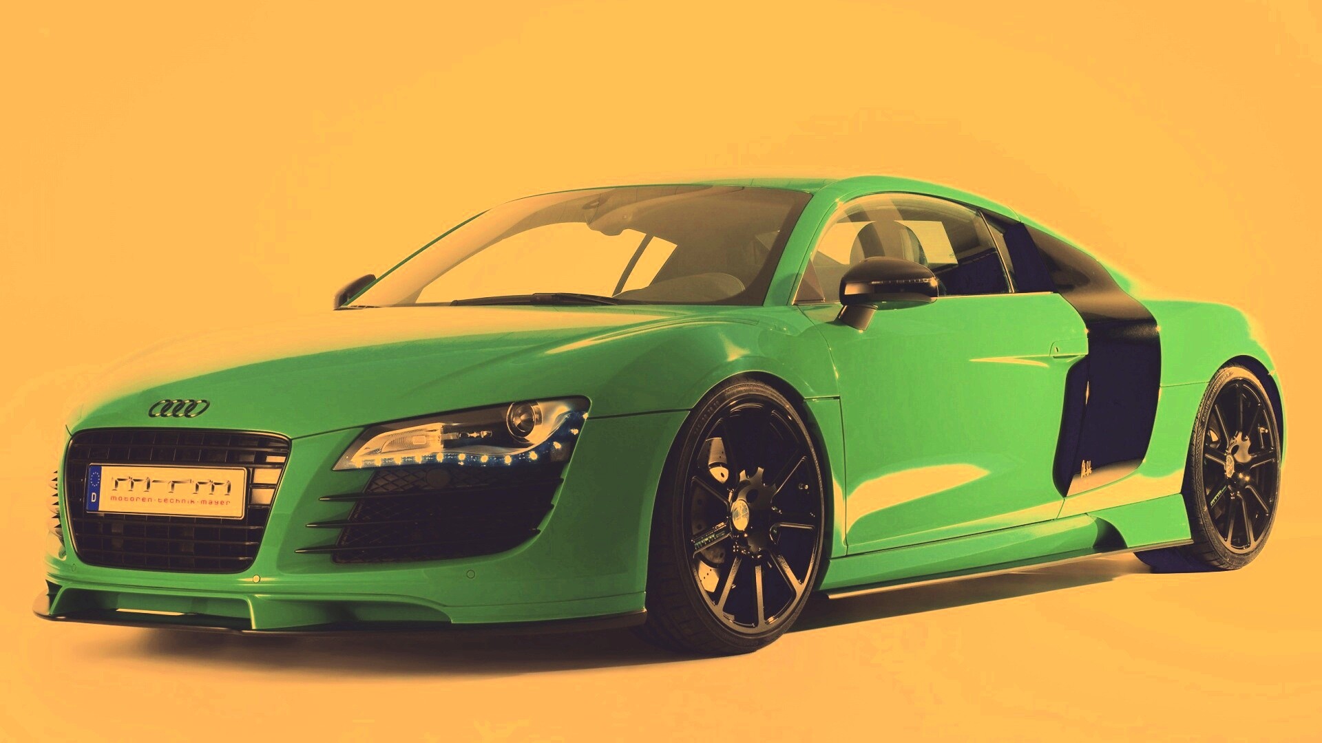 Зелёный спорткар Ауди РС8 обои