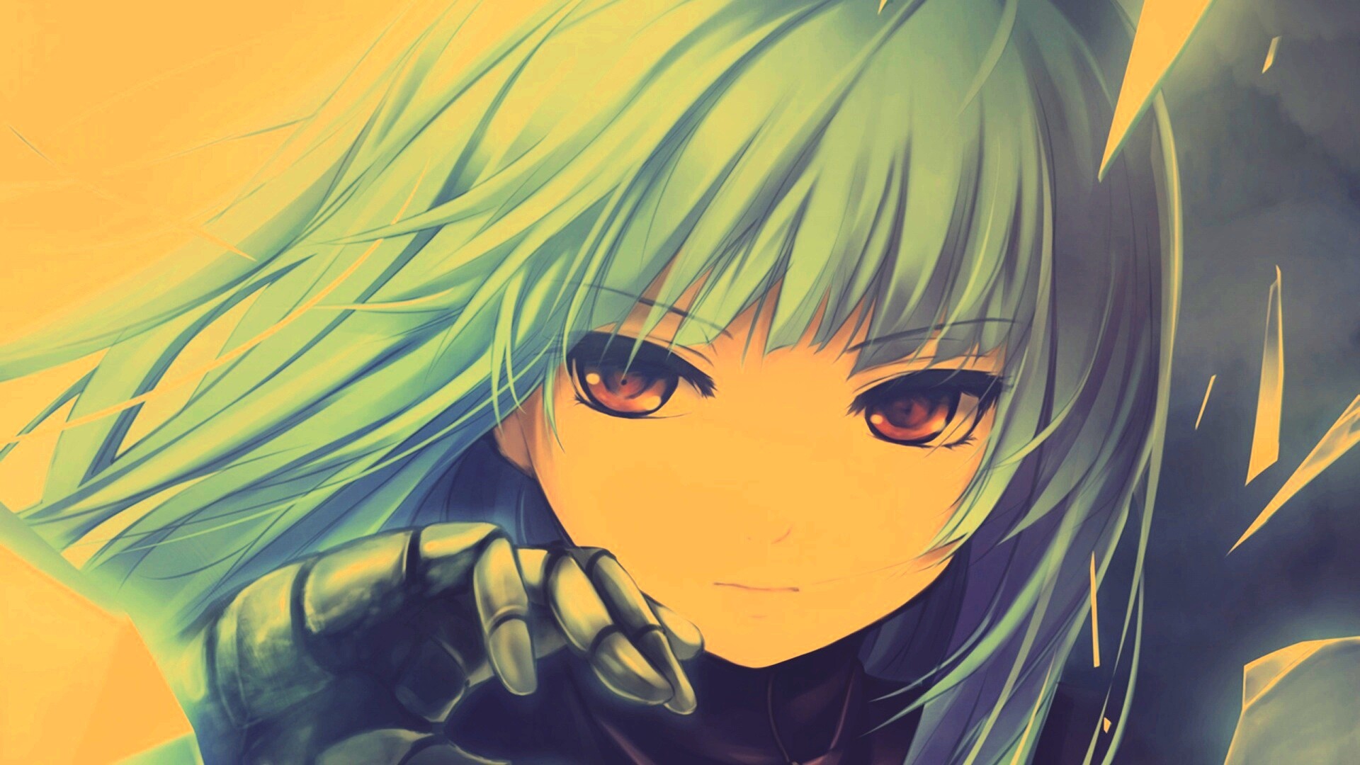 Аниме девушка с голубыми волосами обои