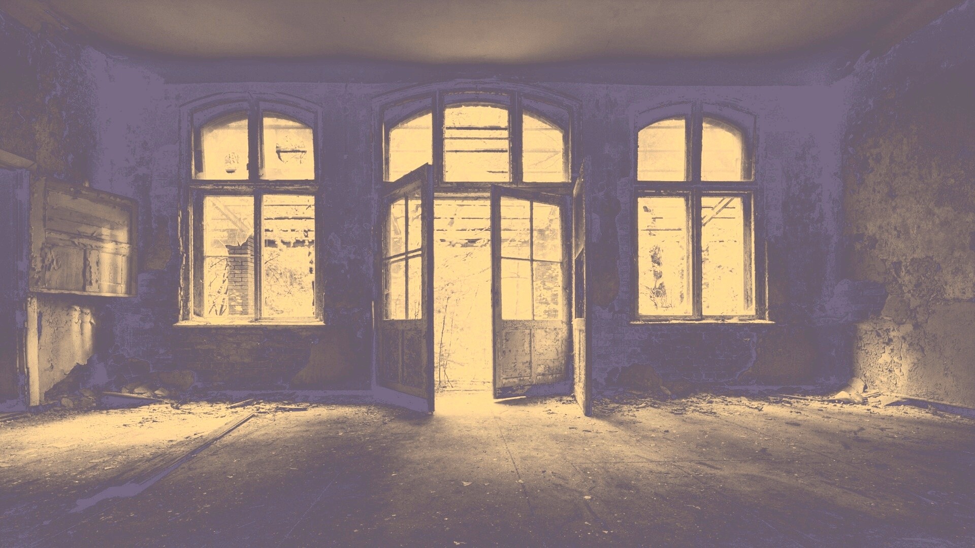 Комната в заброшенном здании обои