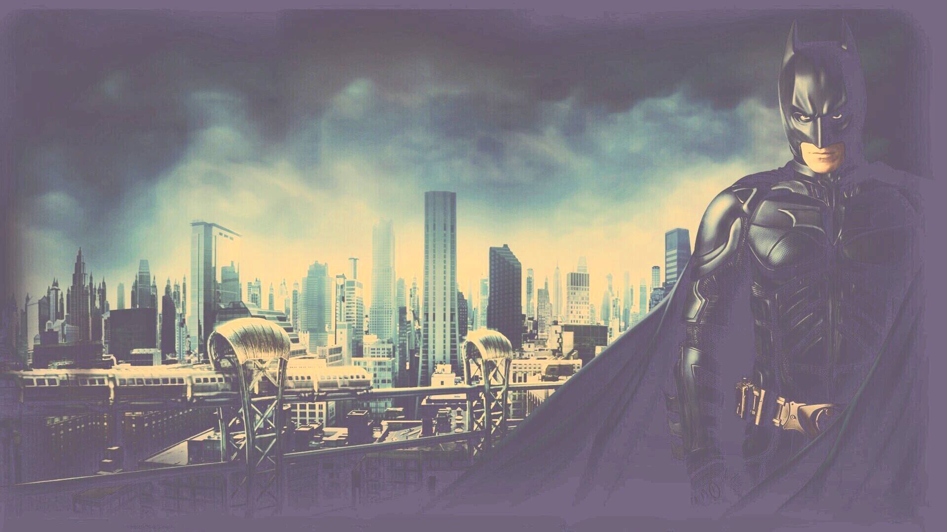 Бэтман над Готамом обои