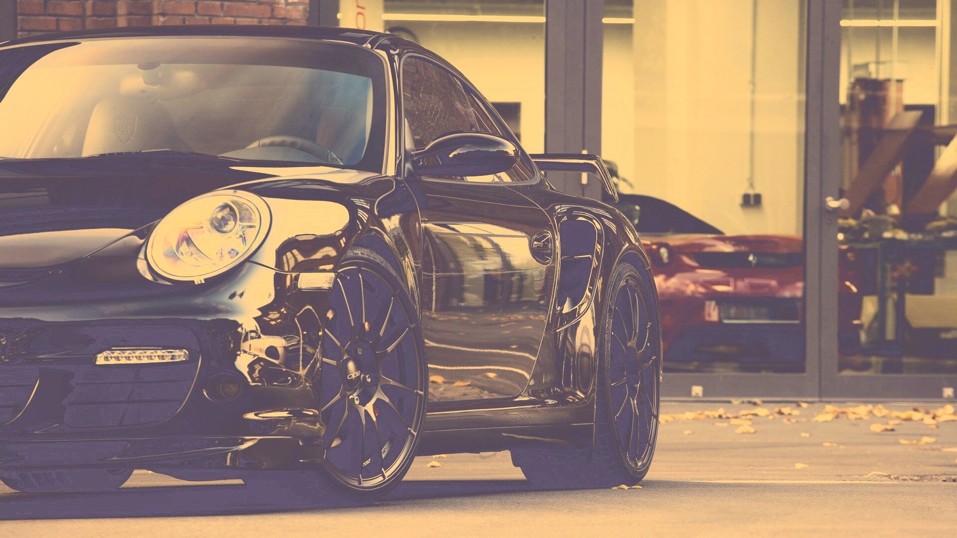 Порш на улице обои