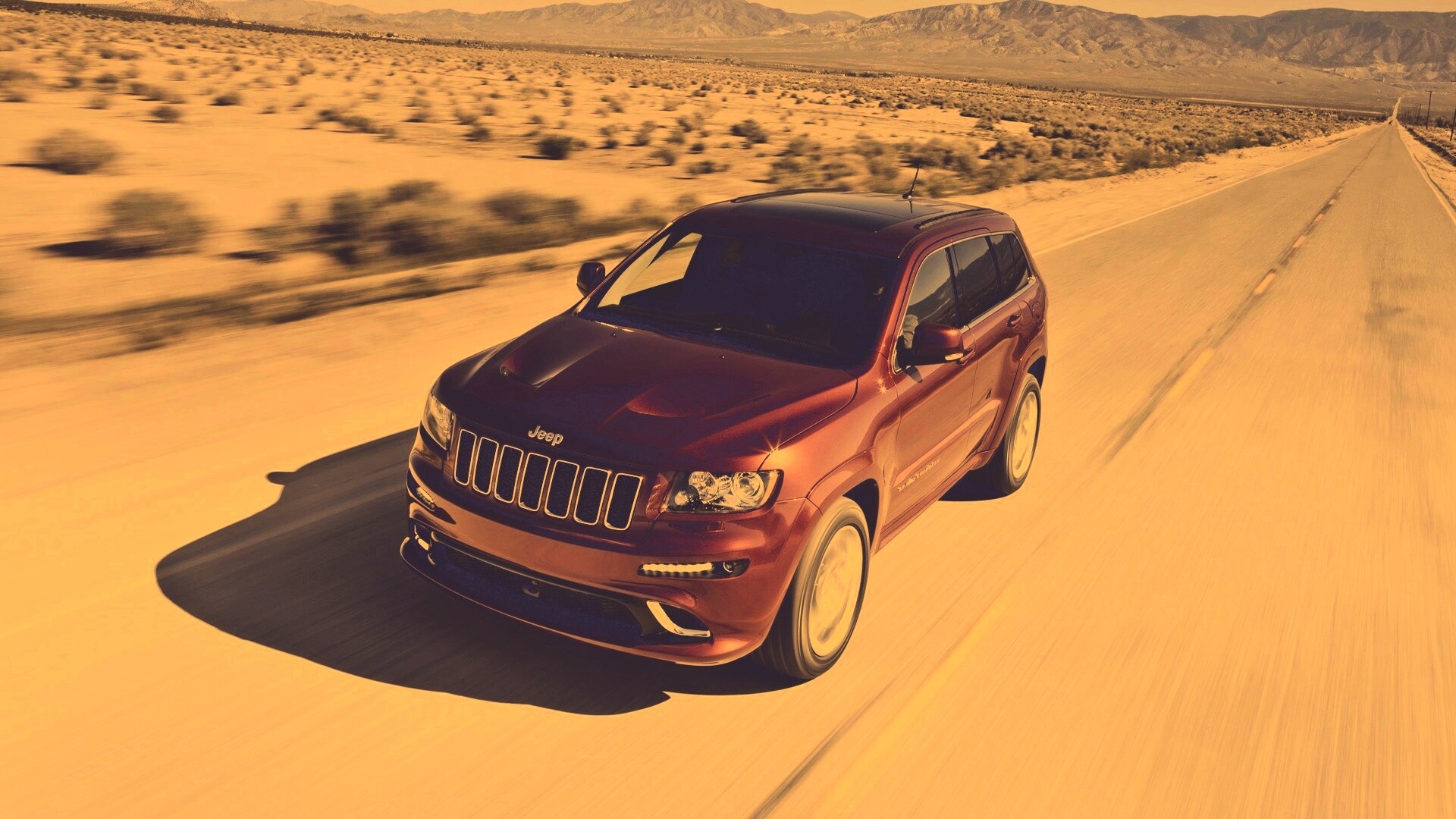 Красный Jeep обои