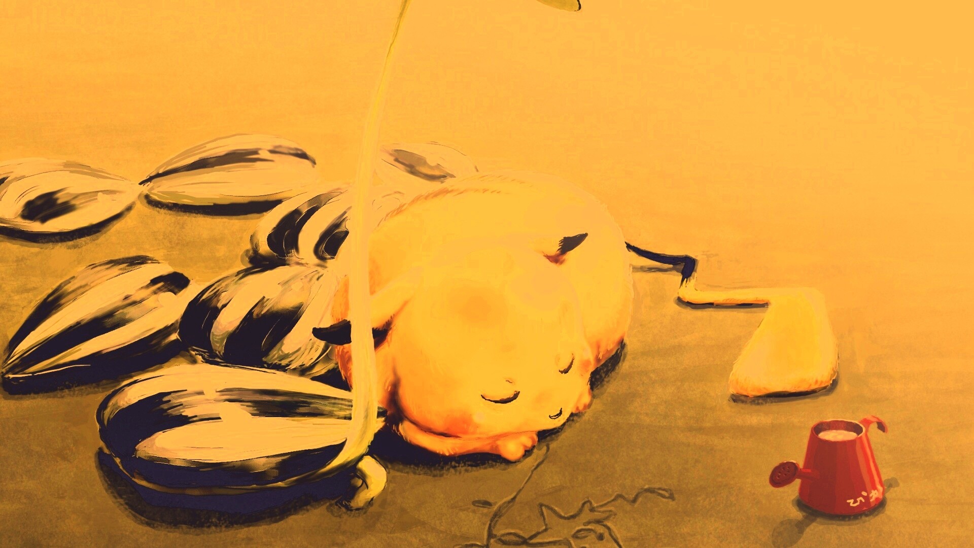 Пикачу отдыхает обои