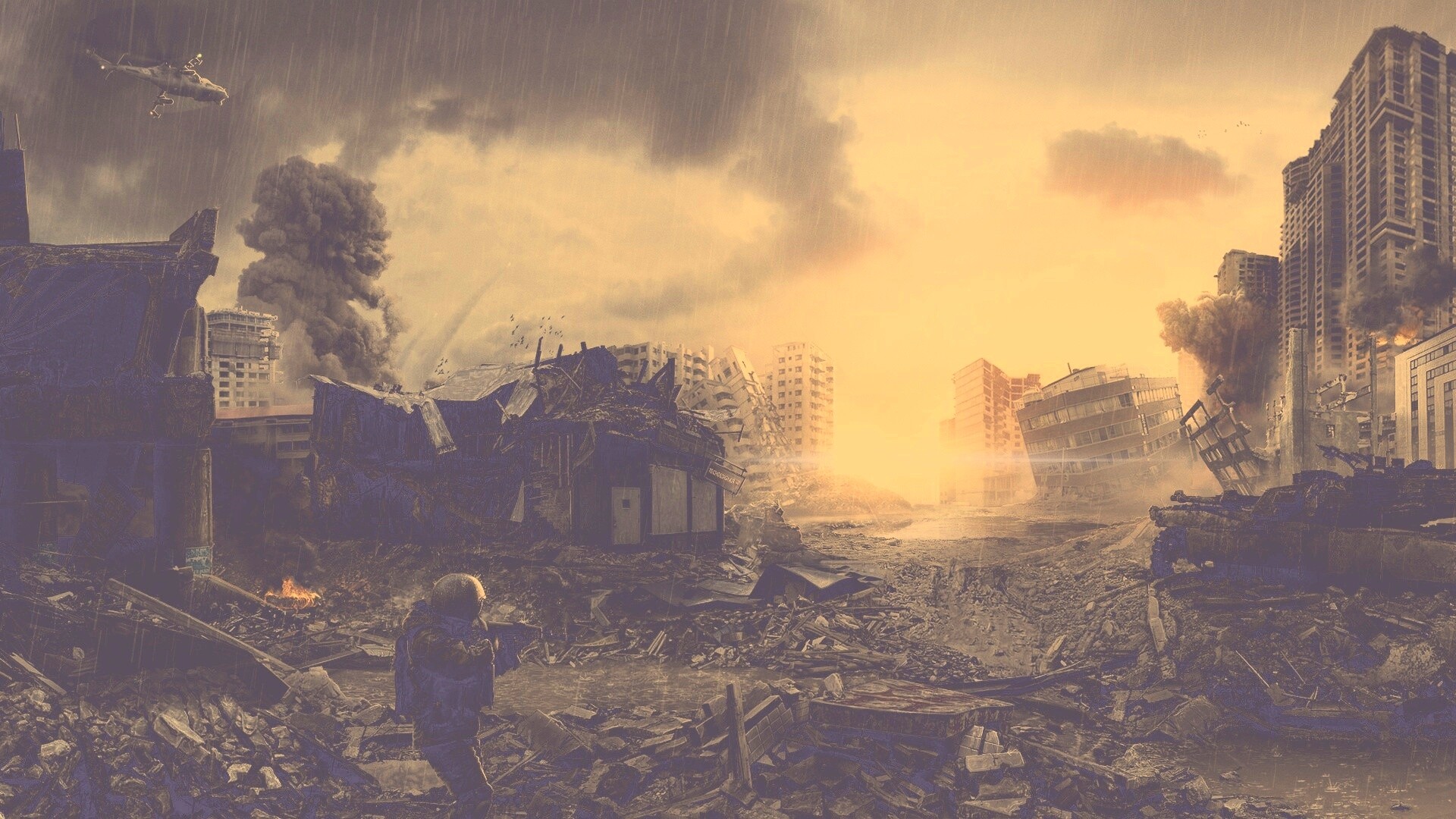 Город после войны обои