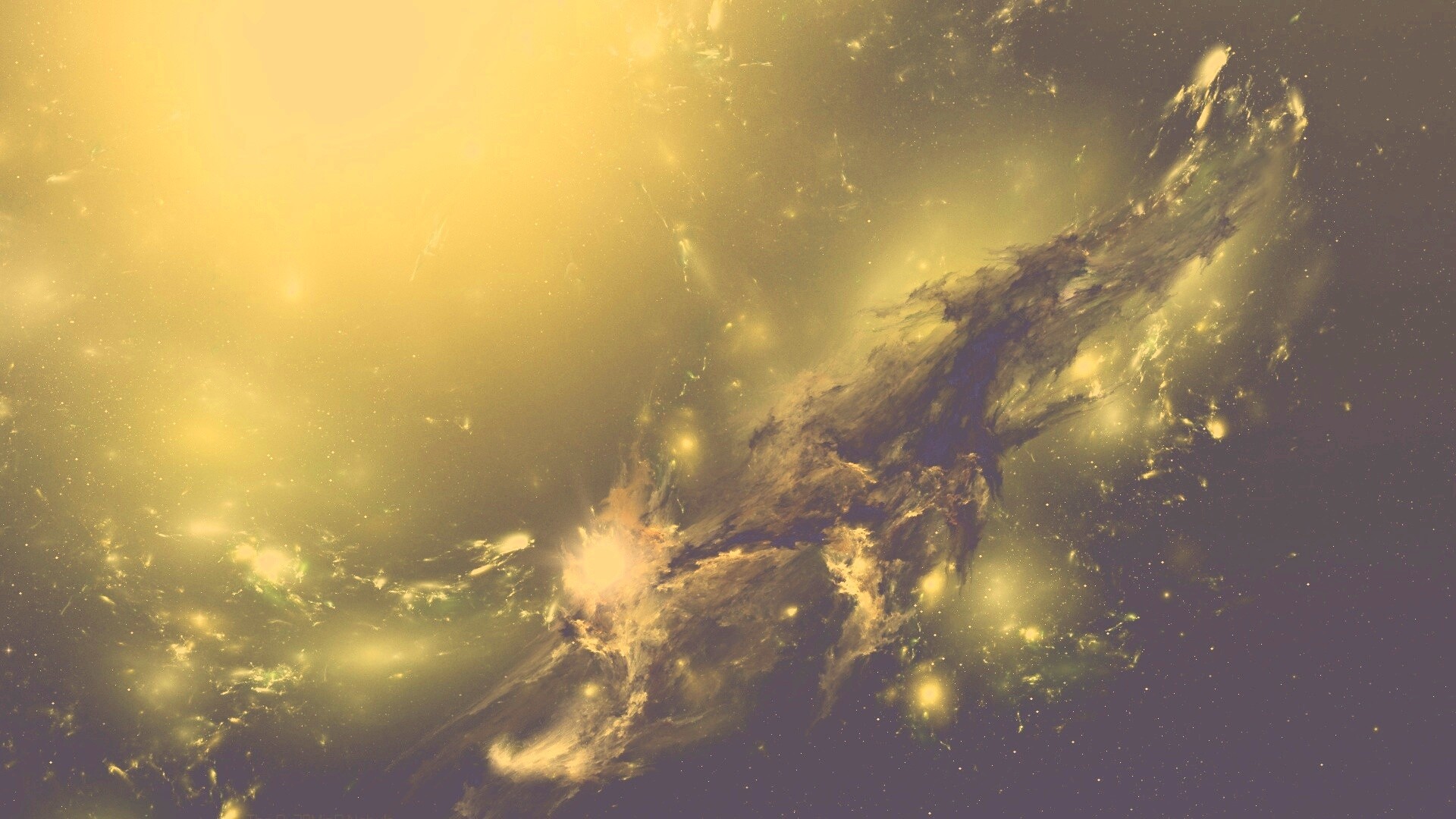 Зеленая туманность обои