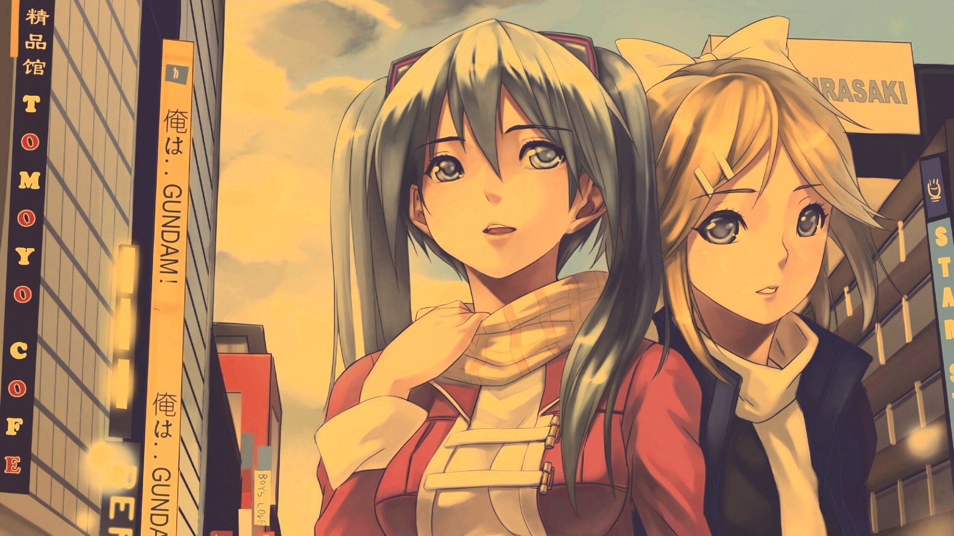 Девочки в большом городе обои