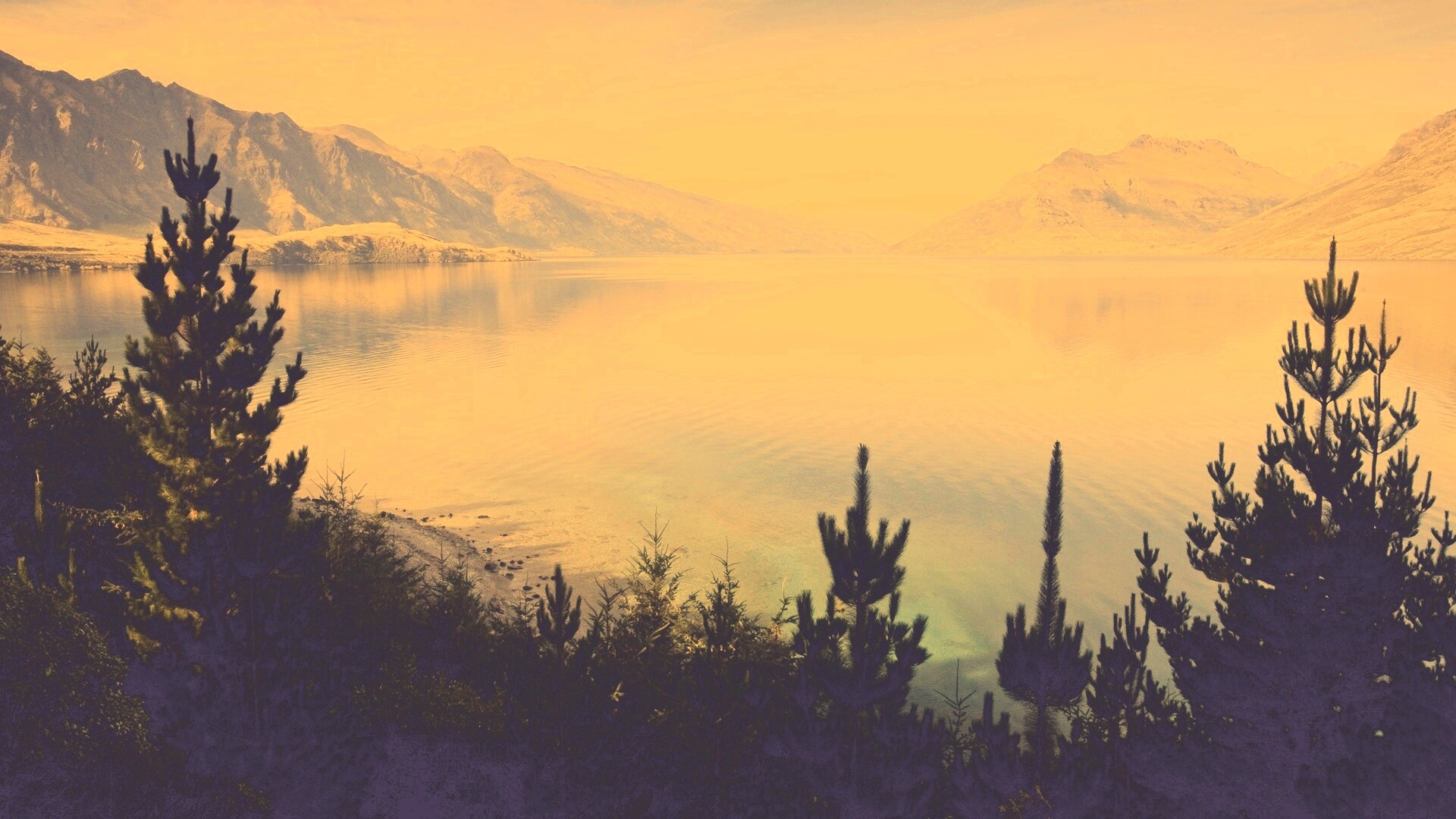 Безмятежное озеро в Новой Зеландии обои