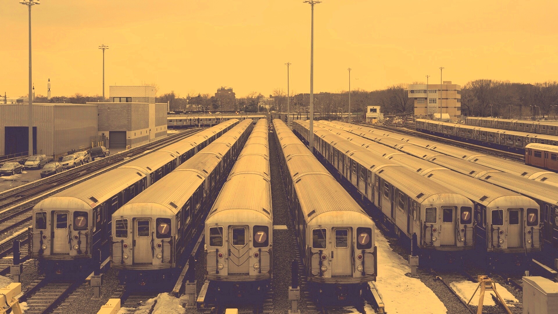 Вагоны метро на стоянке обои