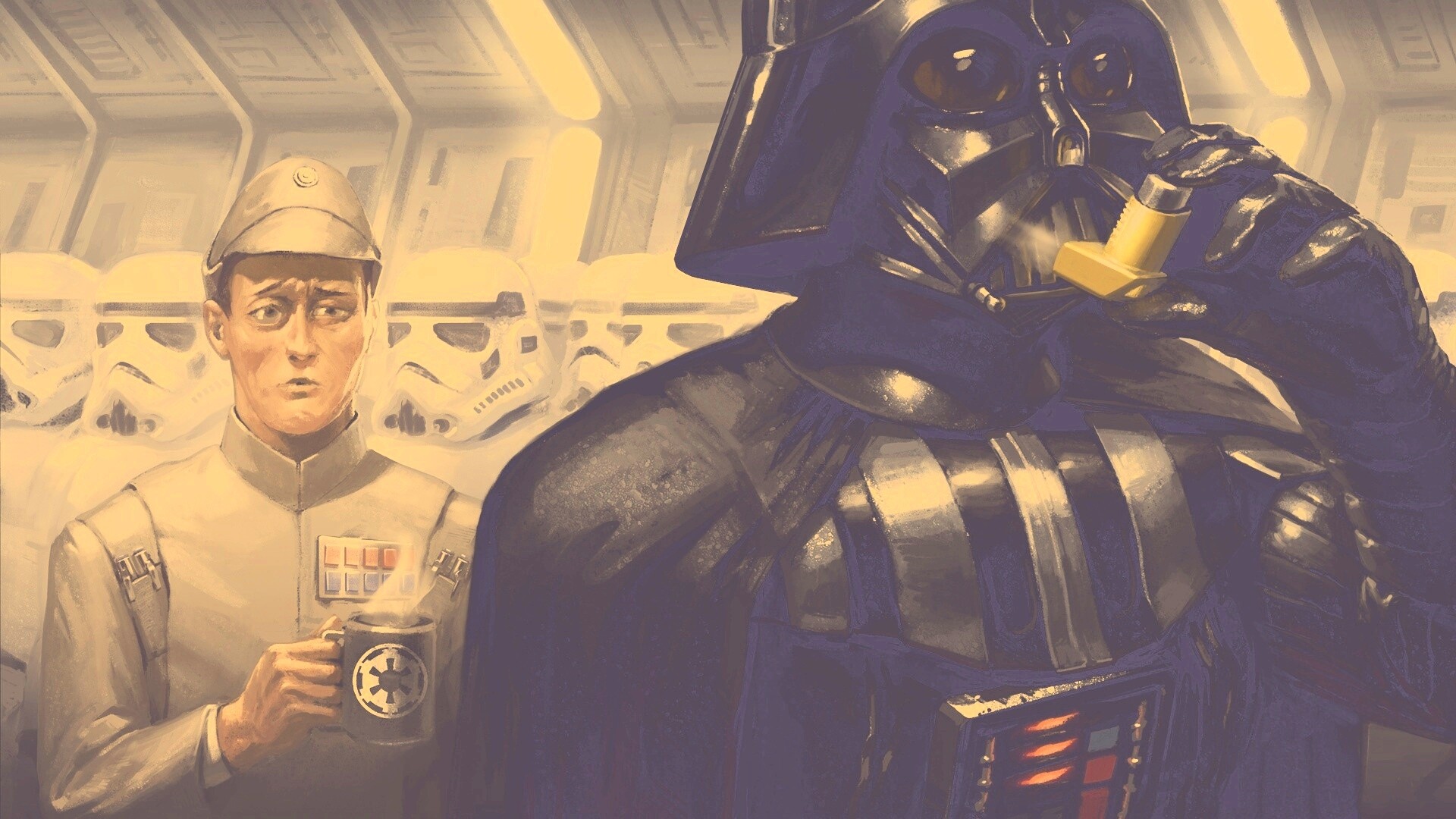 Дарт Вейдер с ингалятором обои