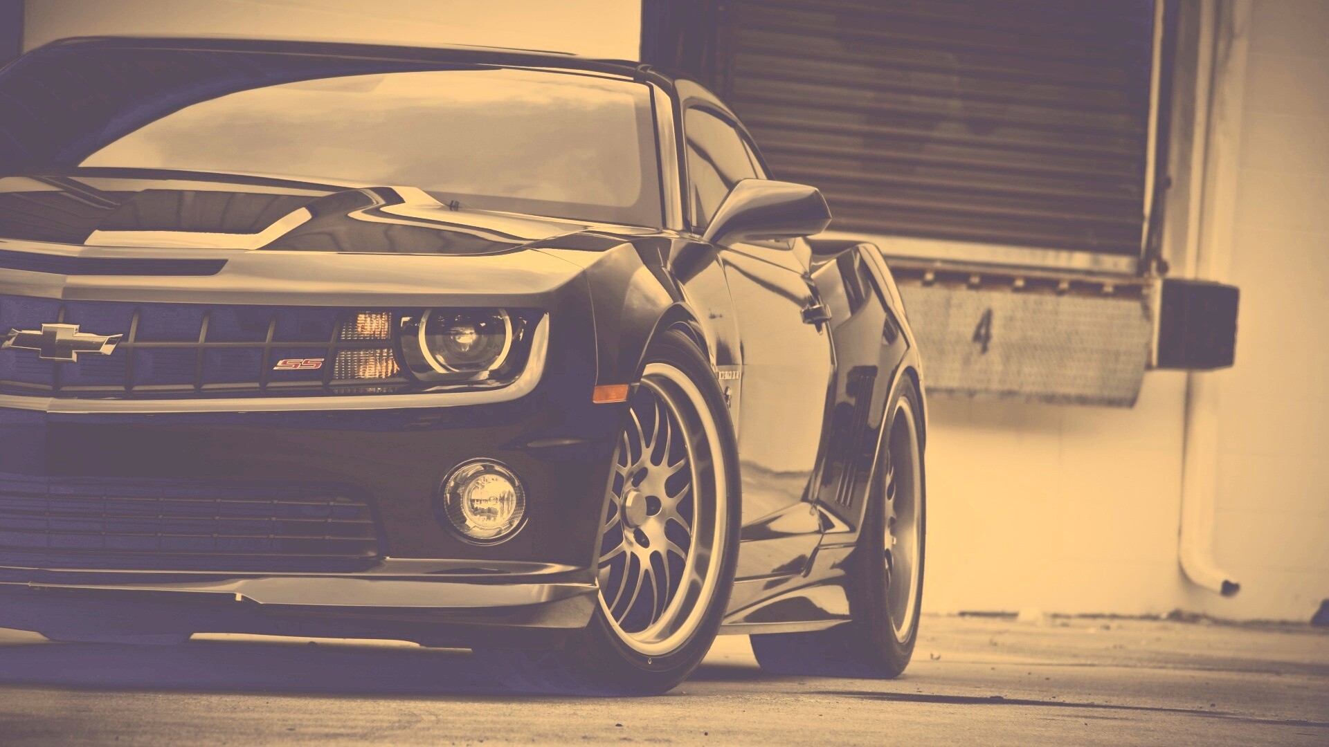 Черный шевроле обои