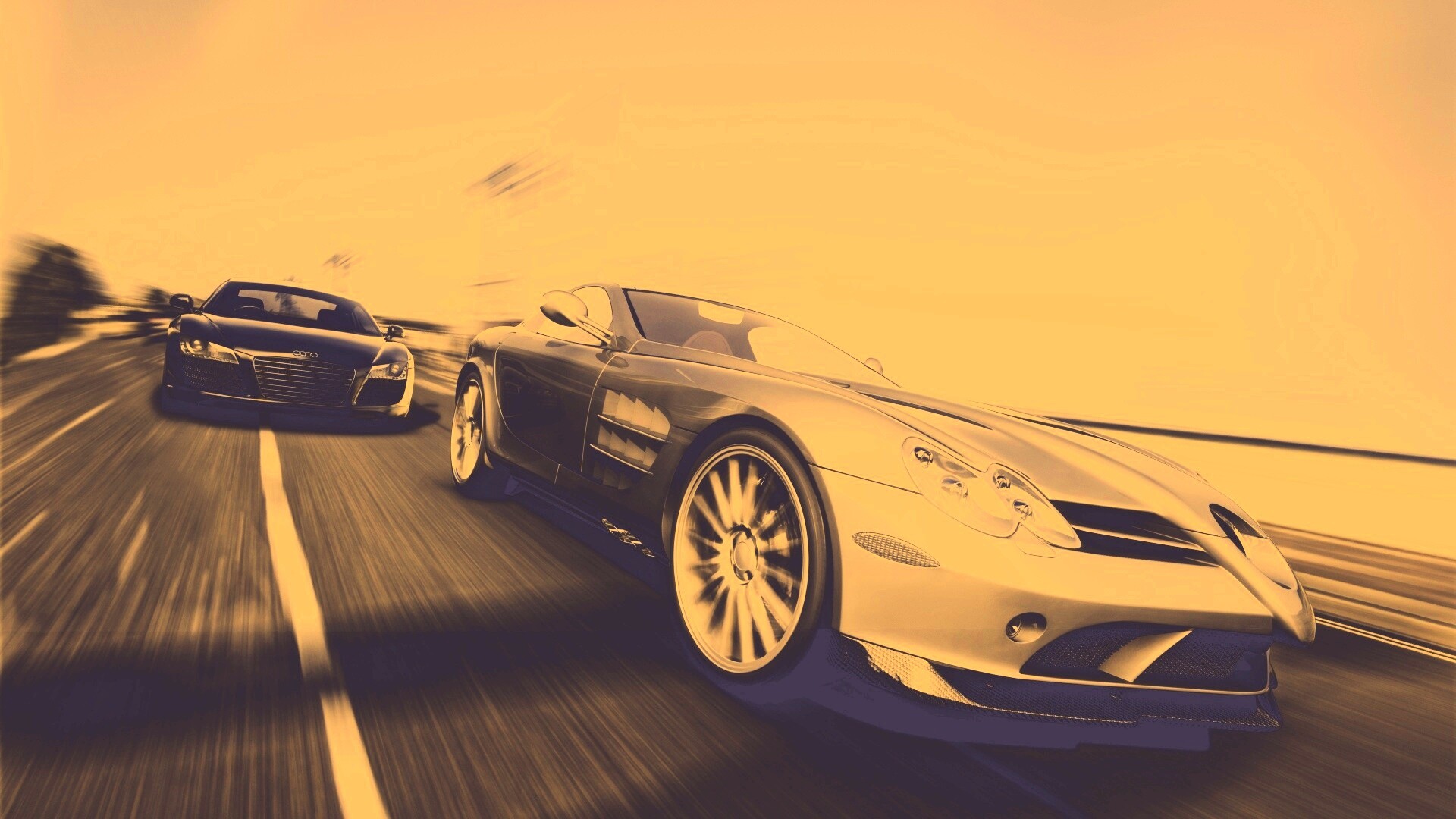 Гонка Ауди и Мерседеса обои