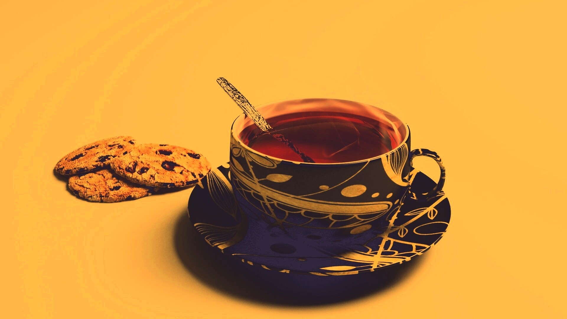 Чаек с печеньками обои