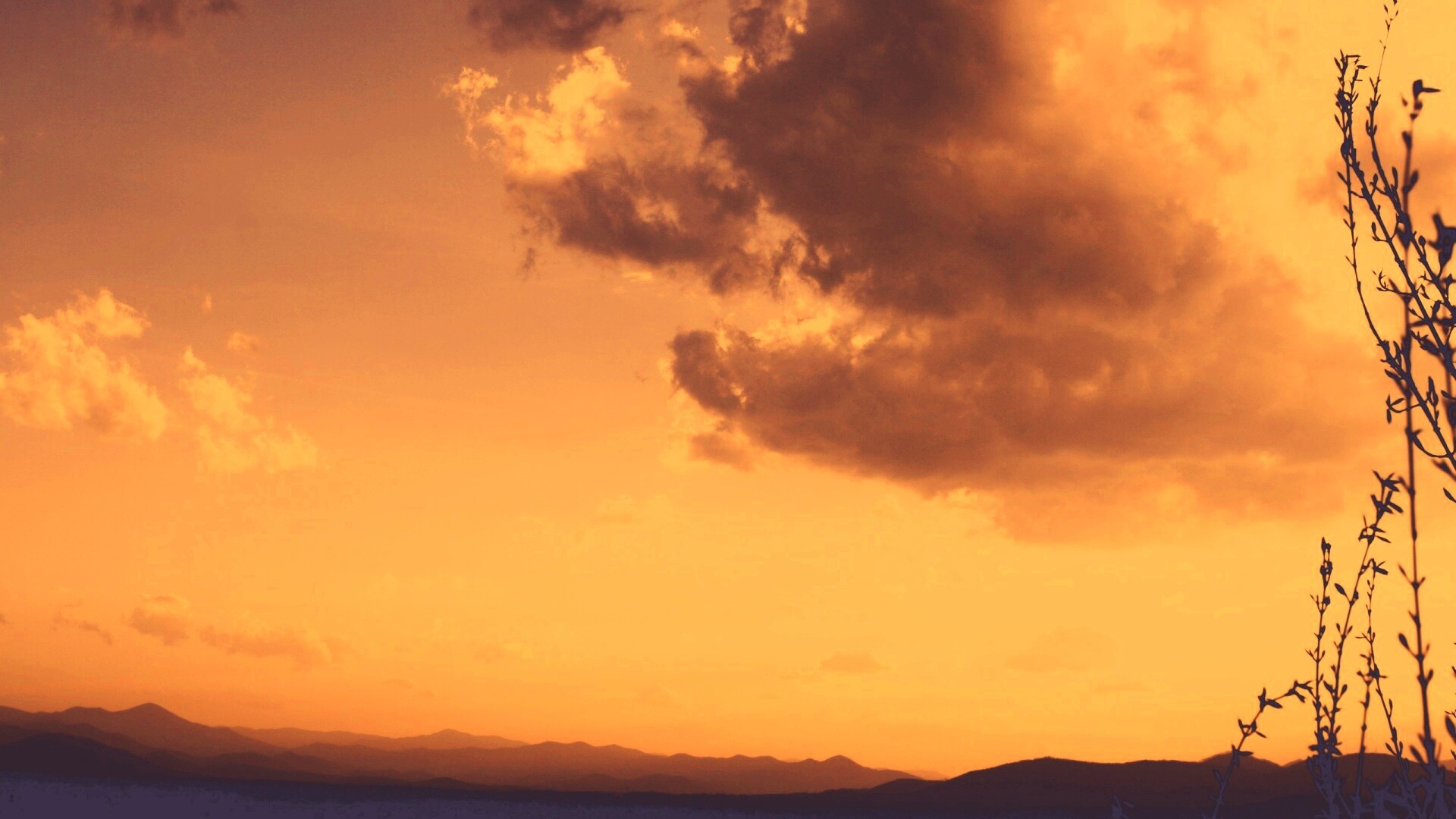 Горный закат обои